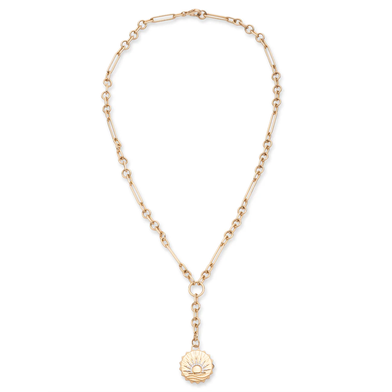 Internal Compass | New Beginnings Small Mixed Clip Extension Necklace | Diamonds, Yellow Gold - Image 3