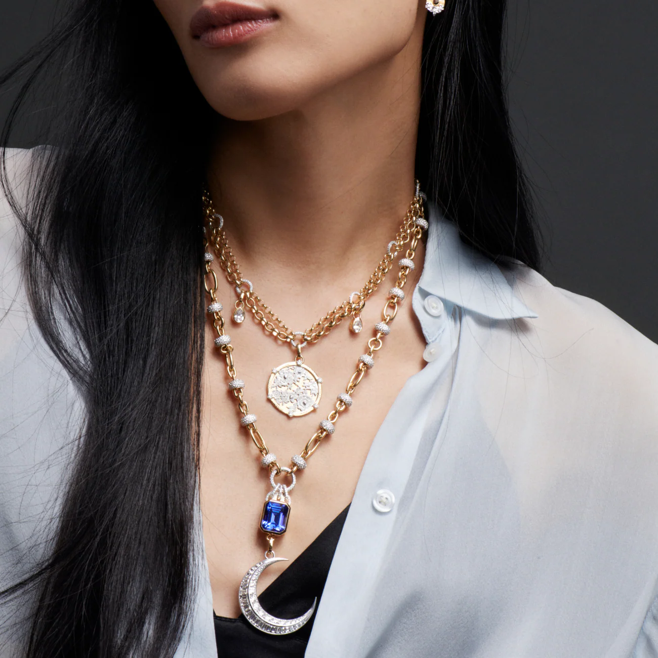 Orbit | Orbit Pavé Open Chain | Diamonds, Yellow Gold - Image 2