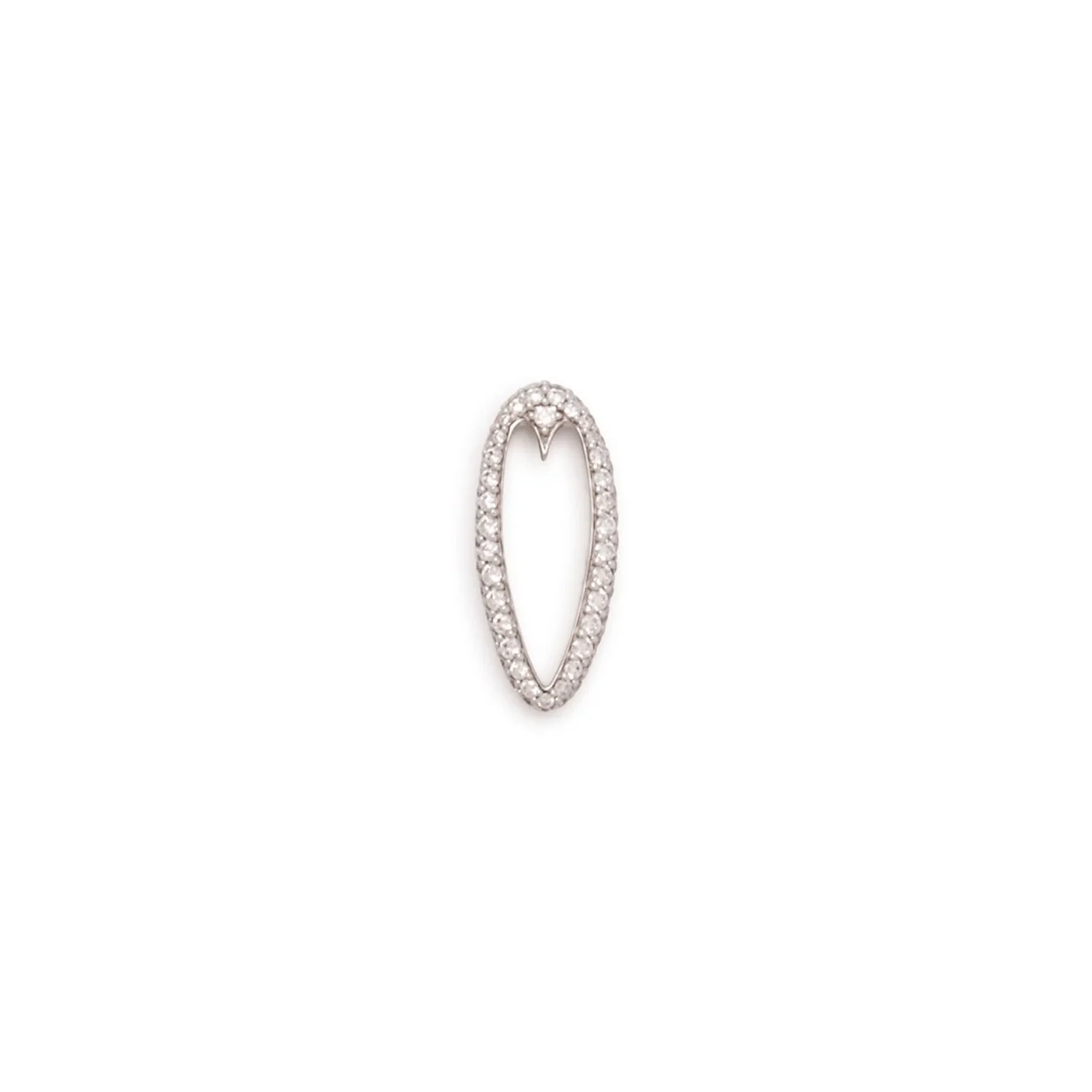 True Love | Pavé Diamond Oversized Oval Heart Slide | Diamonds, White Gold
