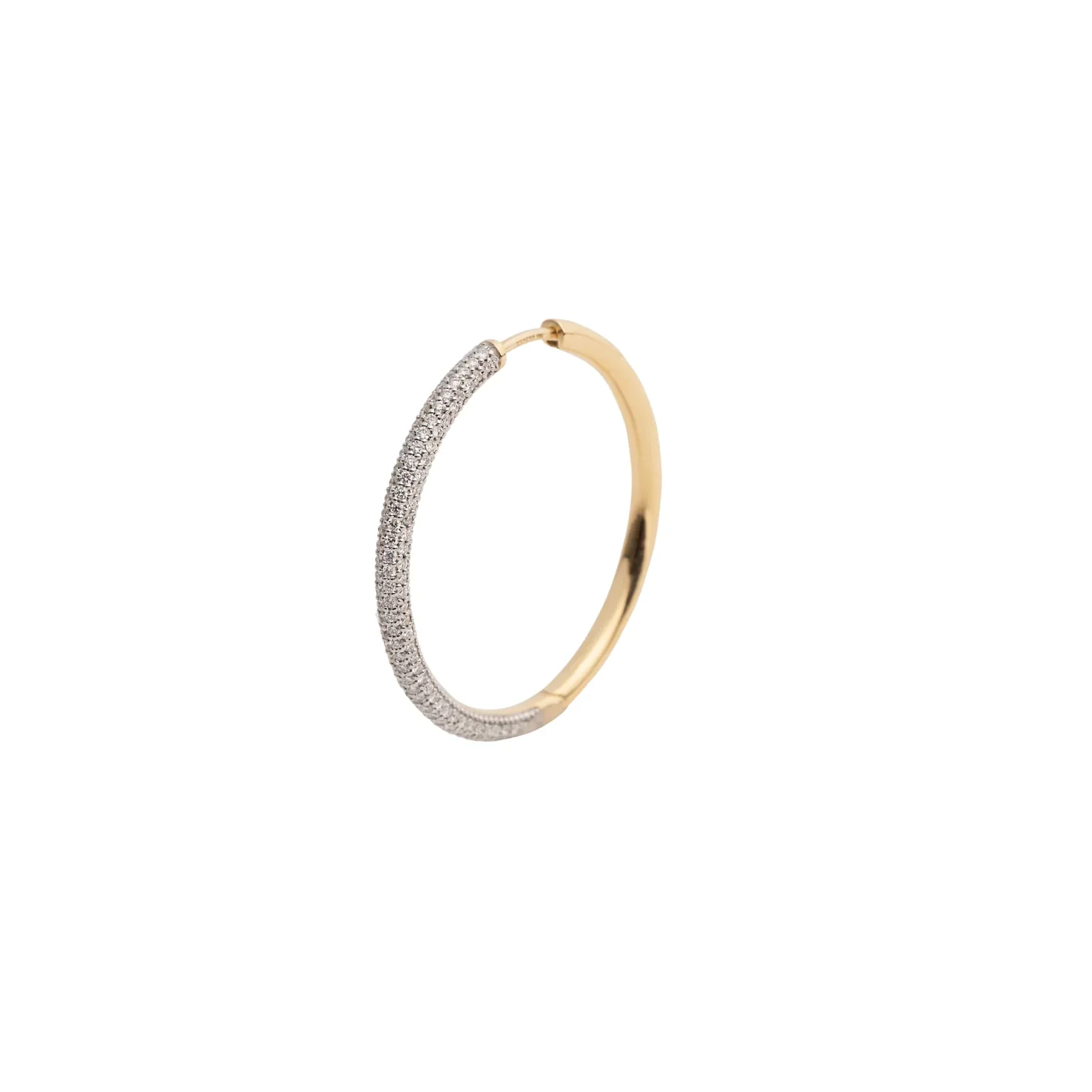 Pavé Oversized Hoop Earring | Diamonds, Mixed Gold - Image 3