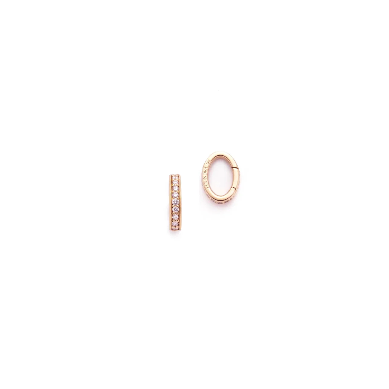 Necklace Connector | Small Pavé Oval Annex Link | Diamonds, Rose Gold