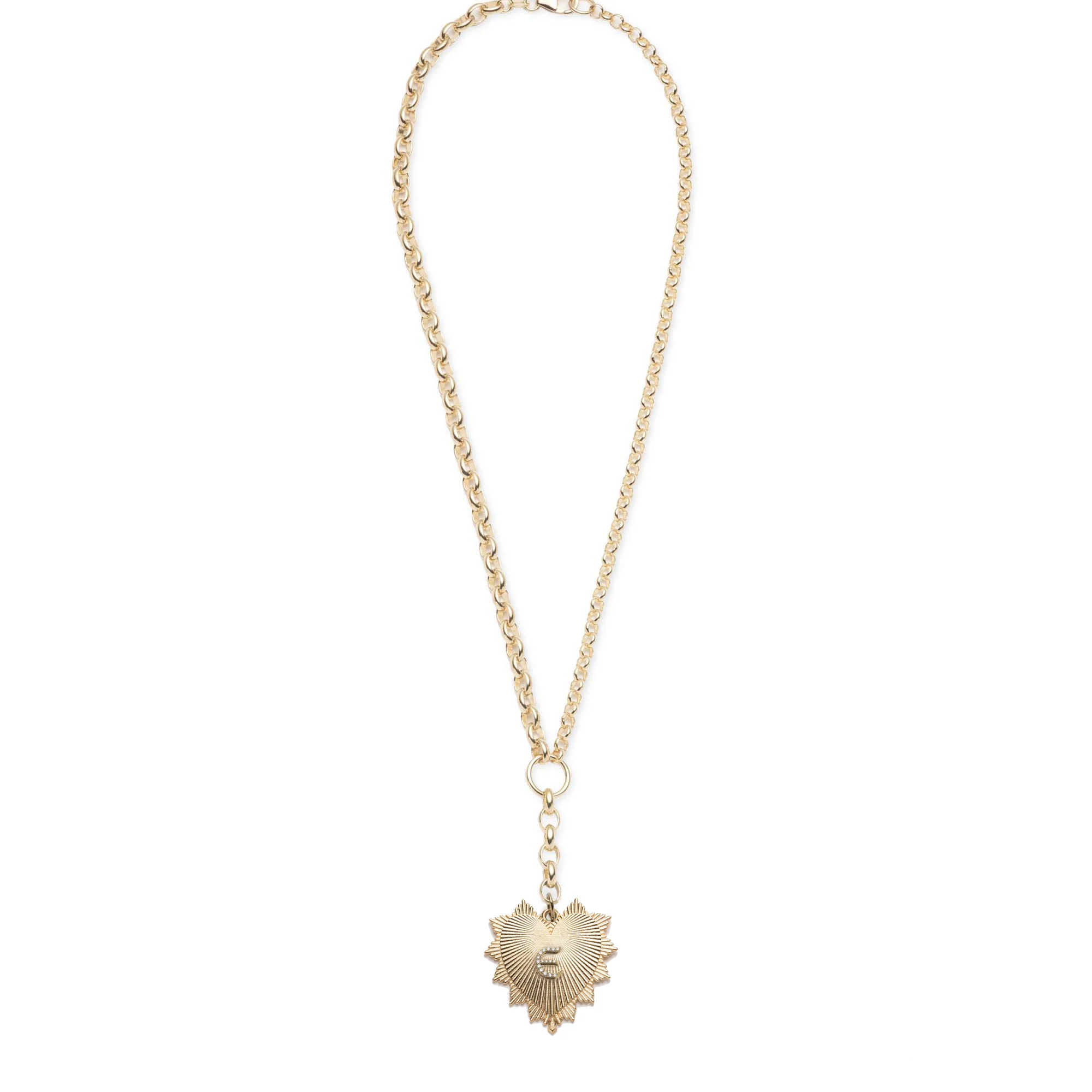 Personalized - True Love | Custom Heart Love Token Heavy Mixed Belcher Extension Necklace | Diamonds, Yellow Gold - Image 5