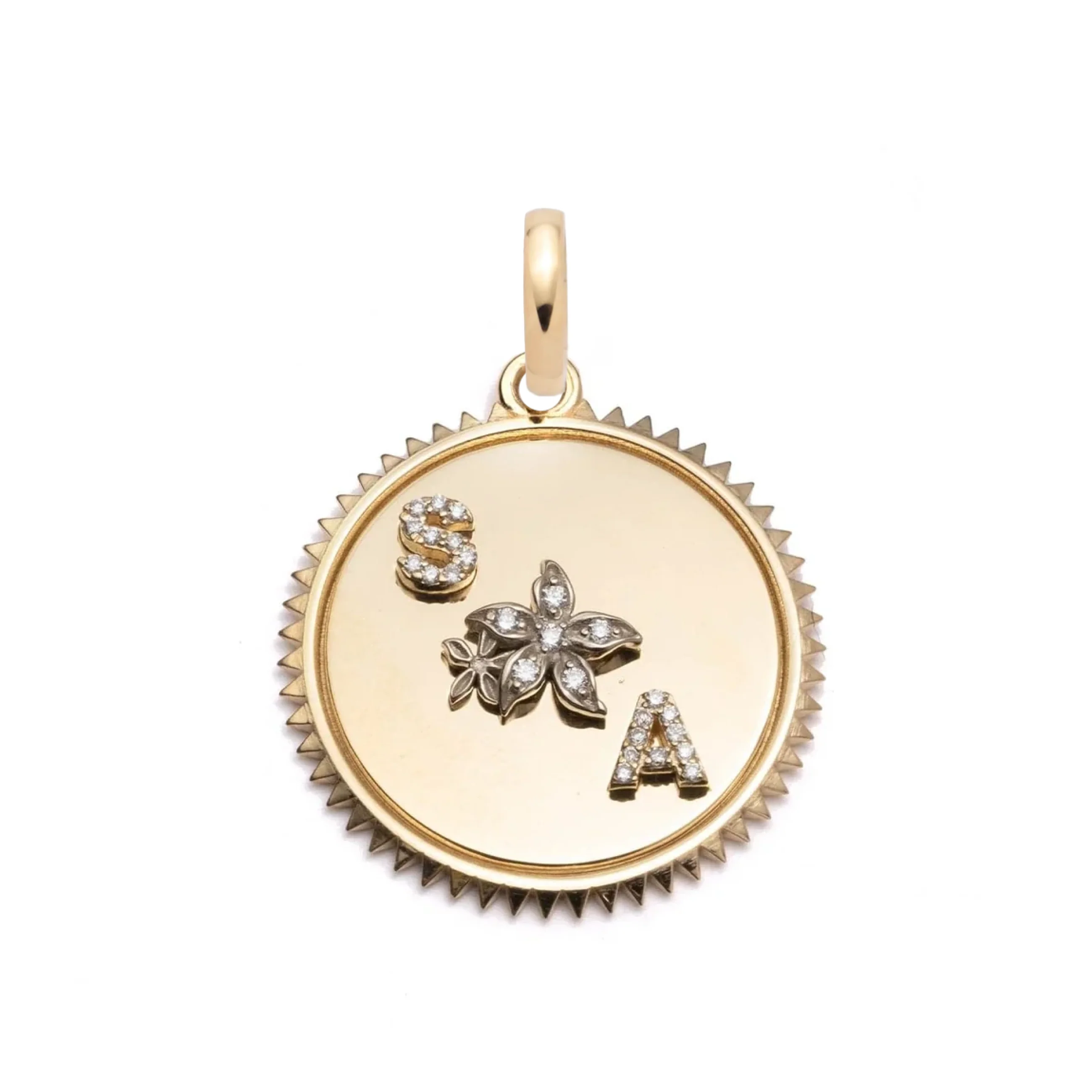 Personalized | Custom Medium Medallion | Diamonds, Gold - Image 2