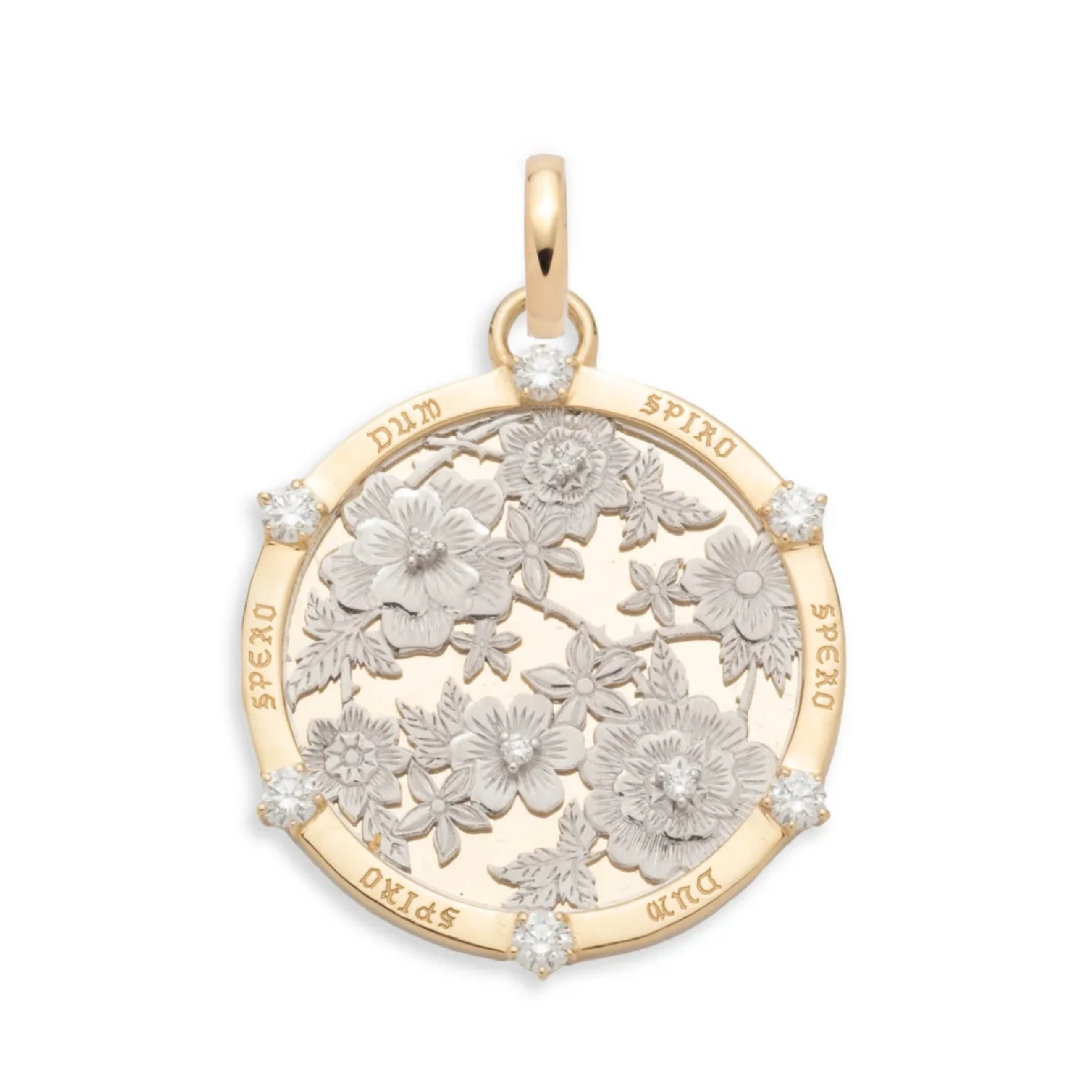 Resilience | Floral Screen Large Medallion | Diamonds, Yellow Gold, White Gold