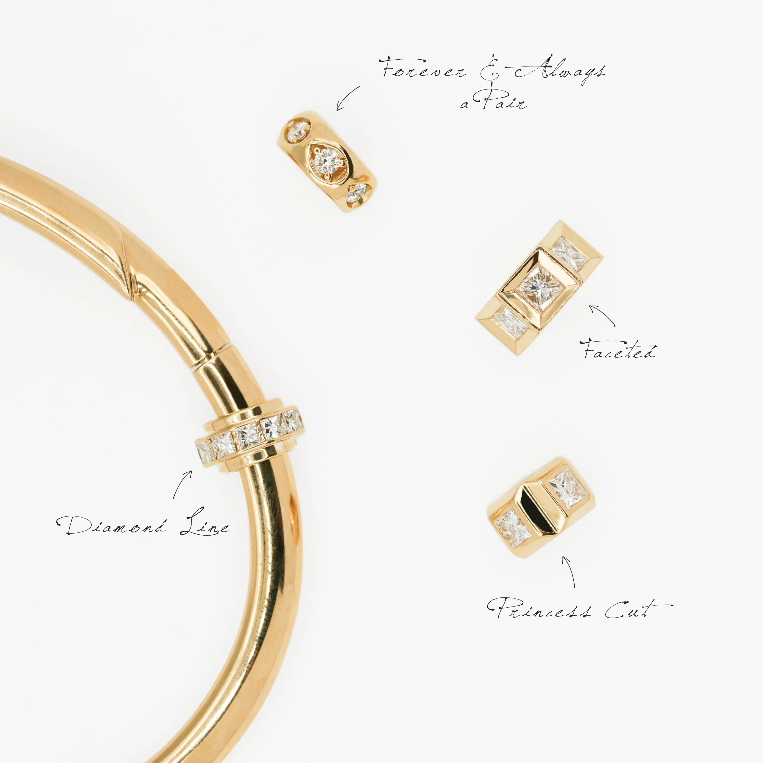 True Love | Forever & Always a Pair Heart Beat | Diamonds, Yellow Gold - Image 6