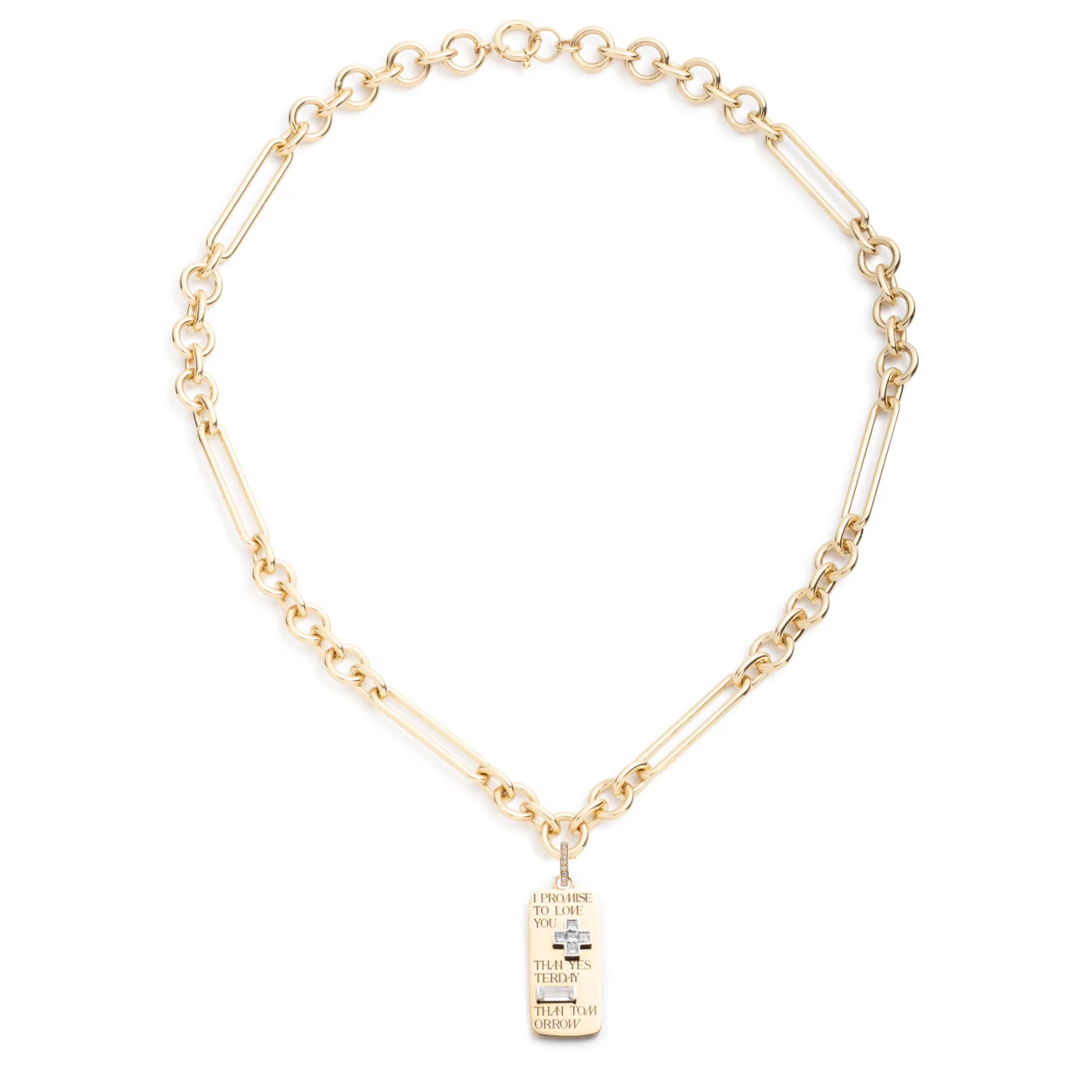 True Love | Promise Ingot Midsize Mixed Clip Necklace | Diamonds, Yellow Gold - Image 2