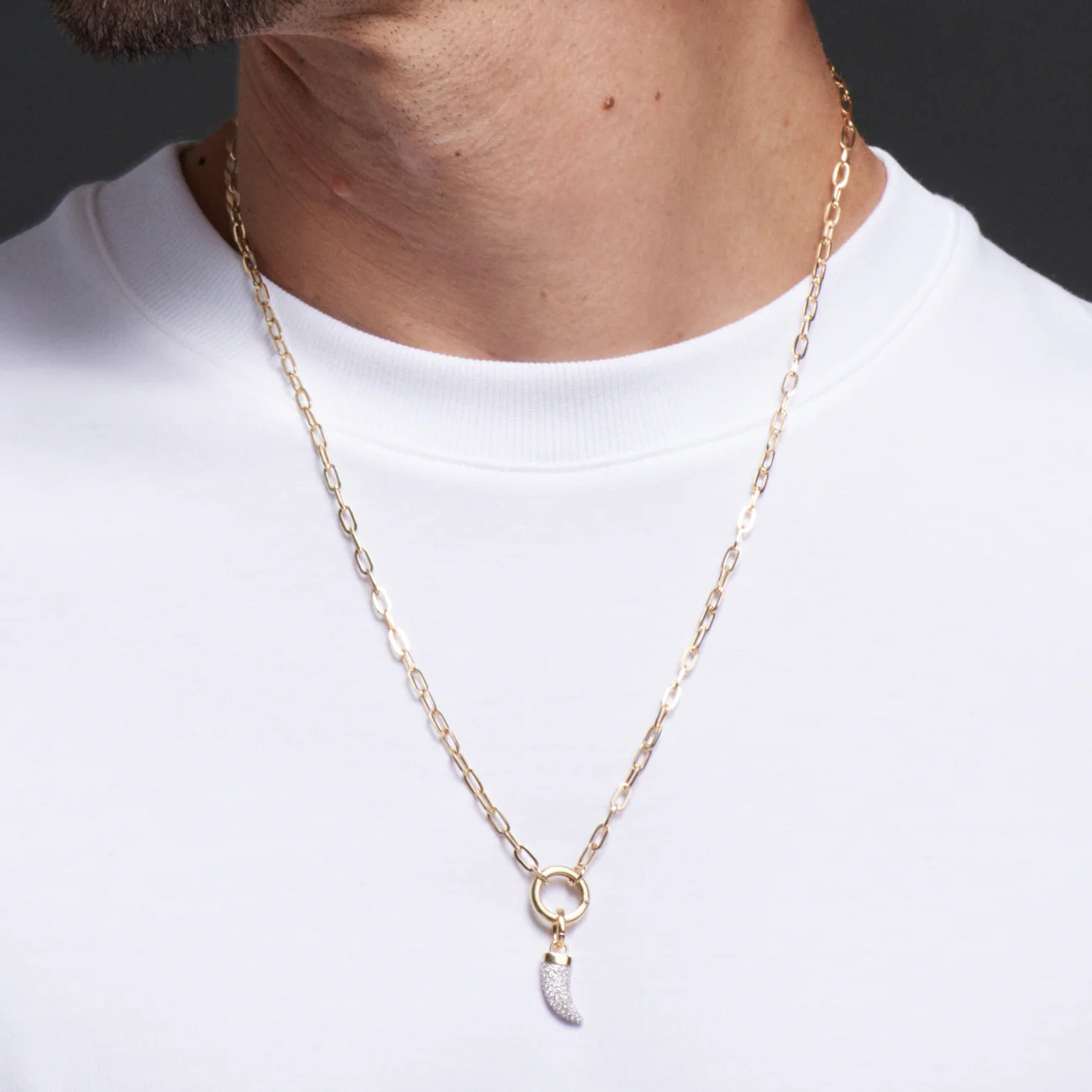 Protection | Snow Pavé La Loba Claw Pendant | Diamonds, Mixed Gold - Image 3