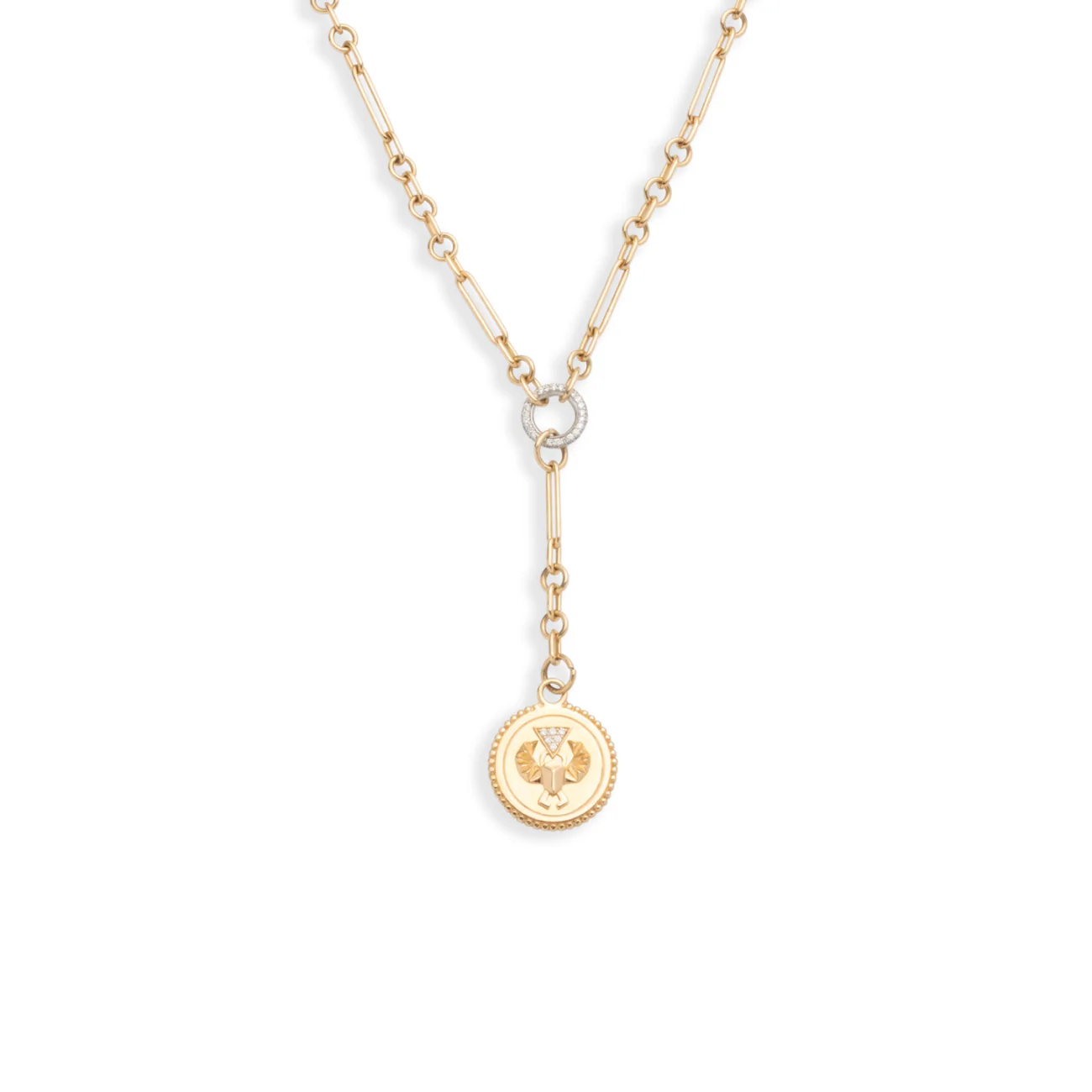 Protection | Fine Mixed Clip Extension Necklace | Diamonds, Yellow Gold - Image 3