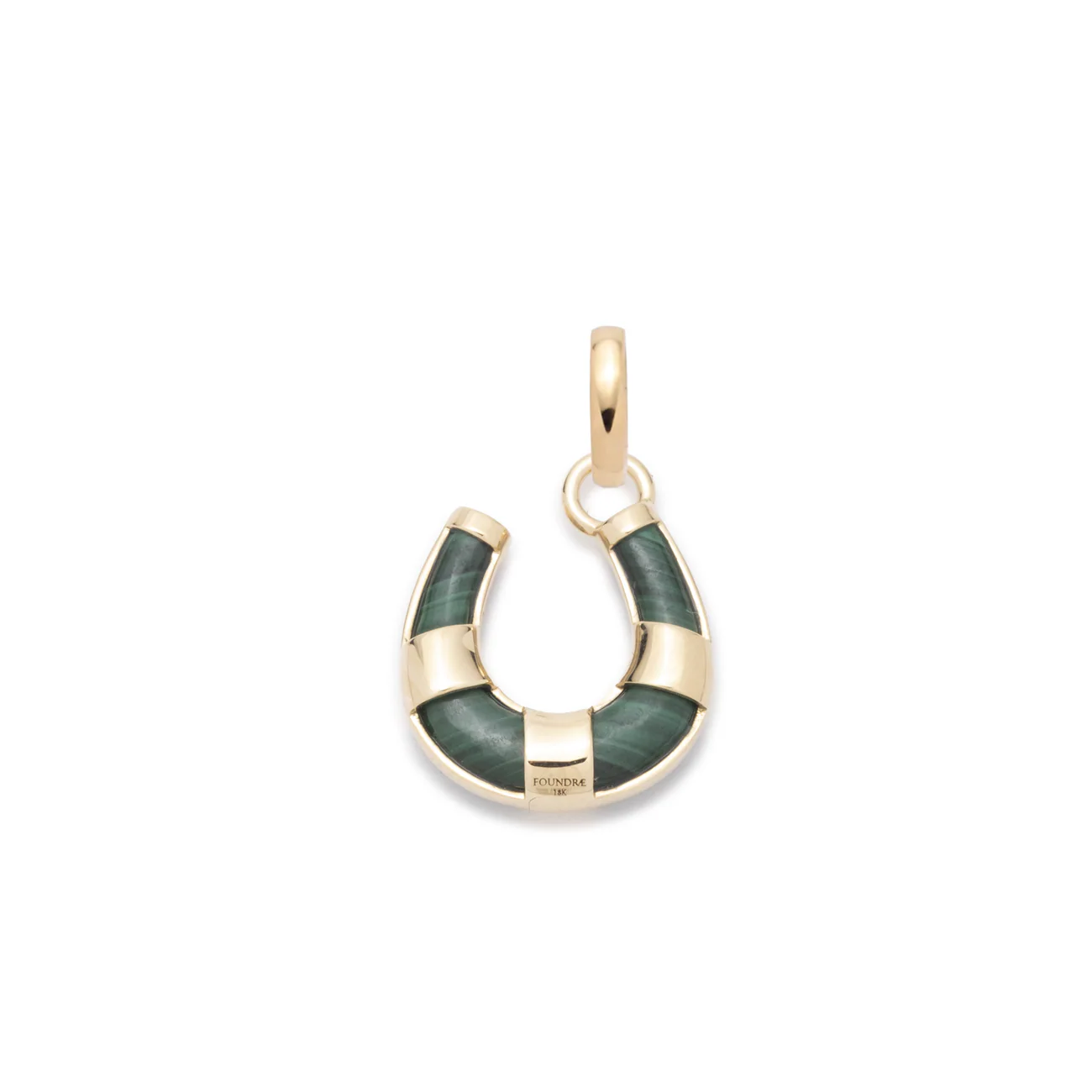 Protection | Horseshoe Miniature Pendant | Malachite, Yellow Gold - Image 5