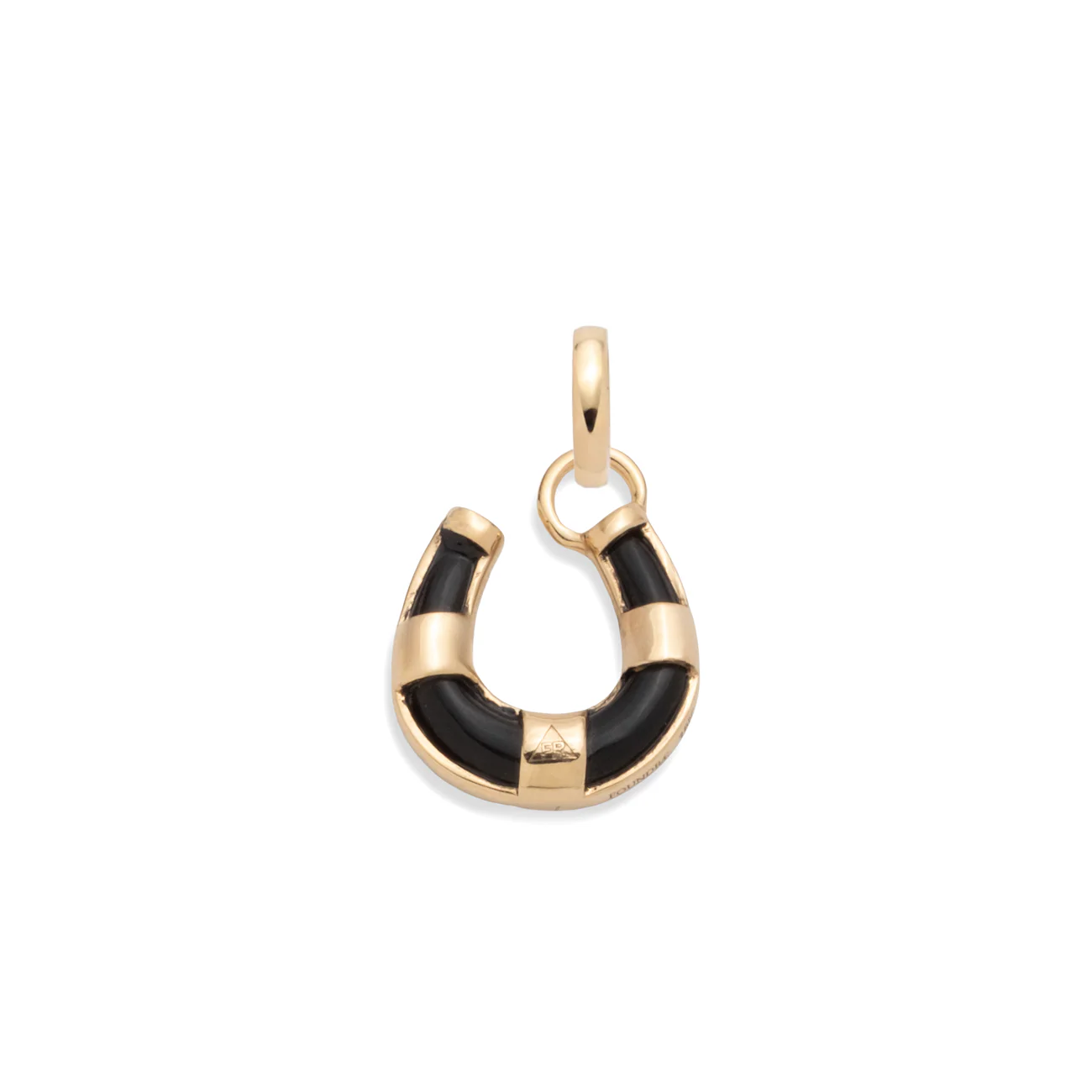Protection | Horseshoe Miniature Pendant | Onyx, Yellow Gold - Image 5