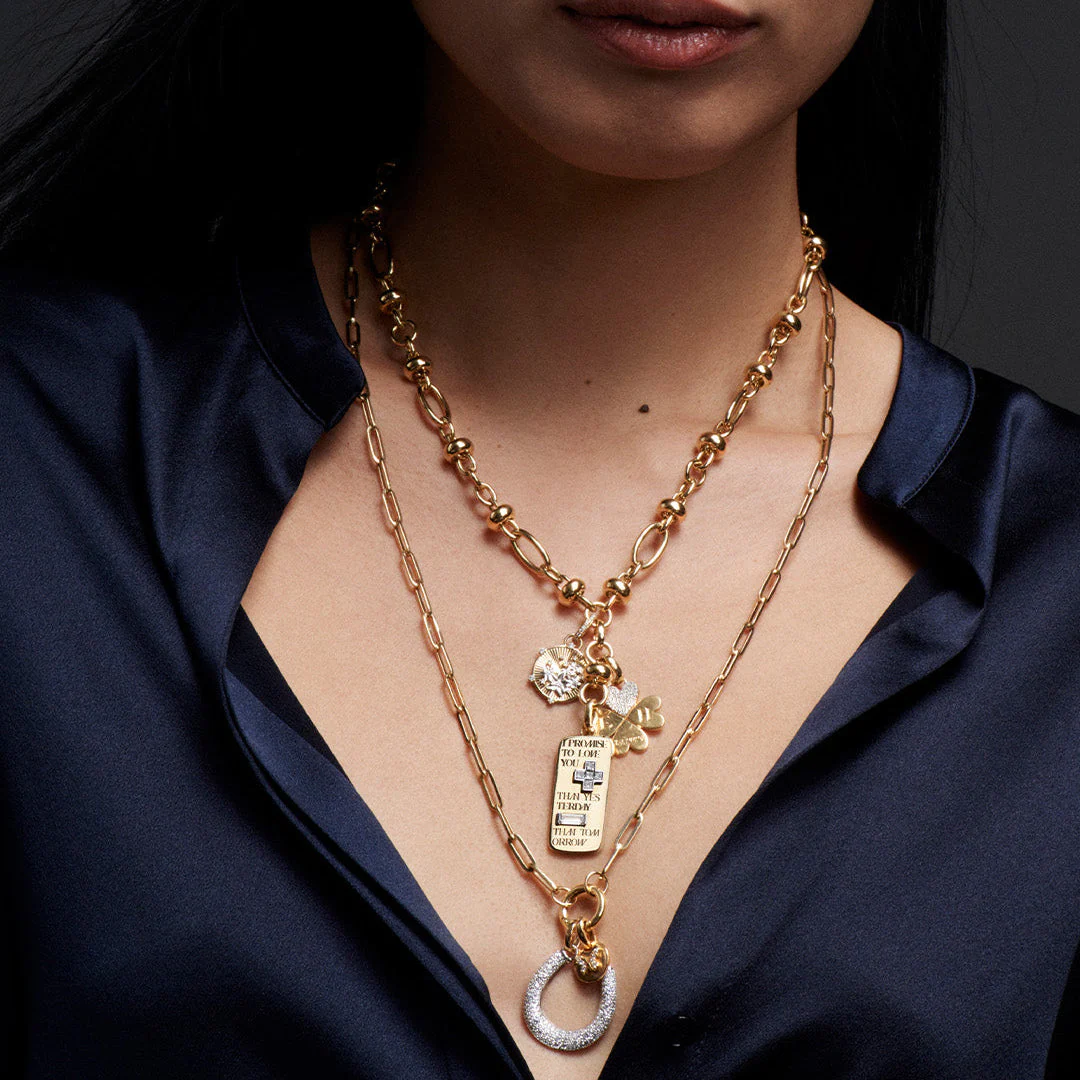 Protection | Snow Pavé Horseshoe Pendant | Diamonds, White Gold - Image 2
