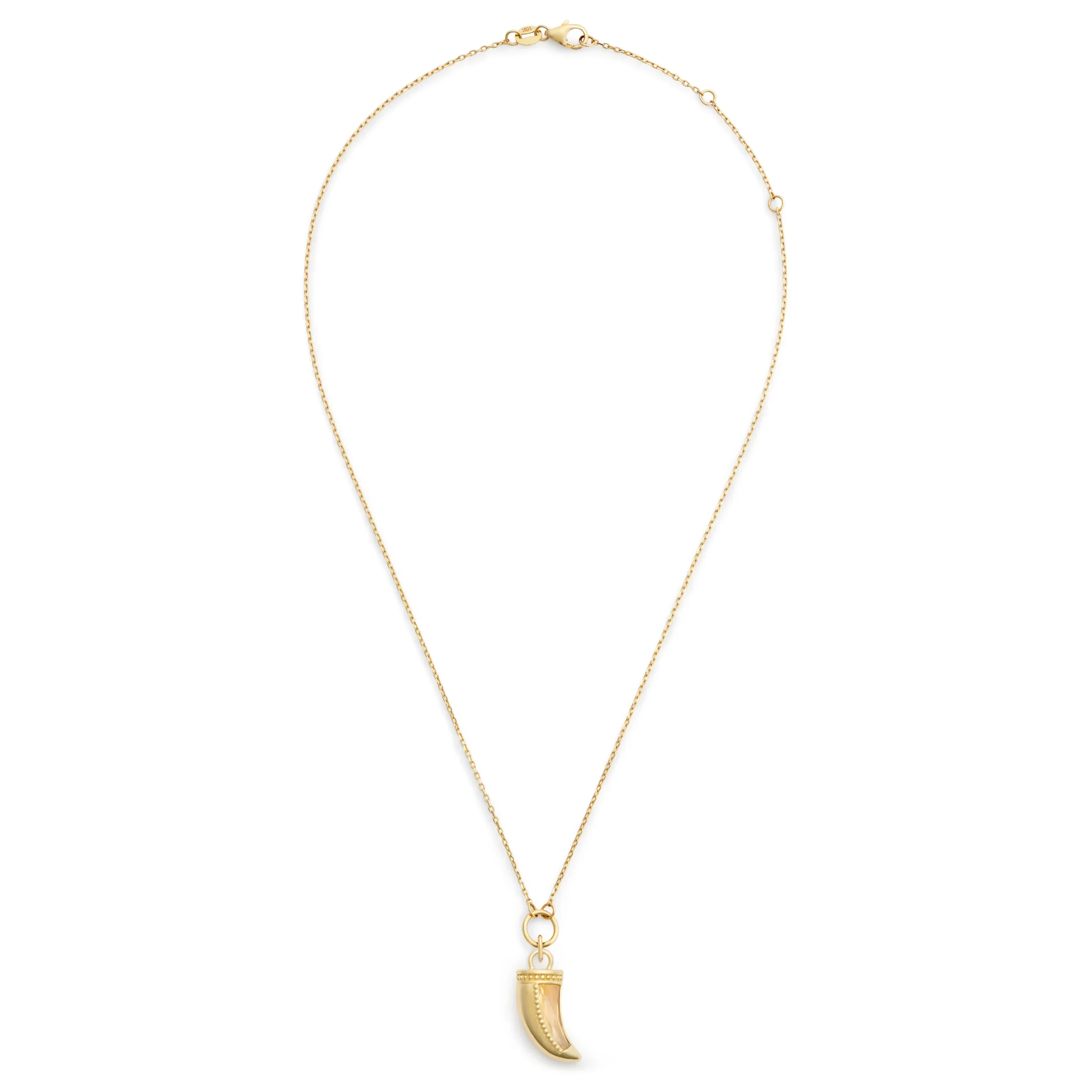 Protection | Gemstone La Loba Claw Thread Necklace | Champagne Citrine, Yellow Gold - Image 3