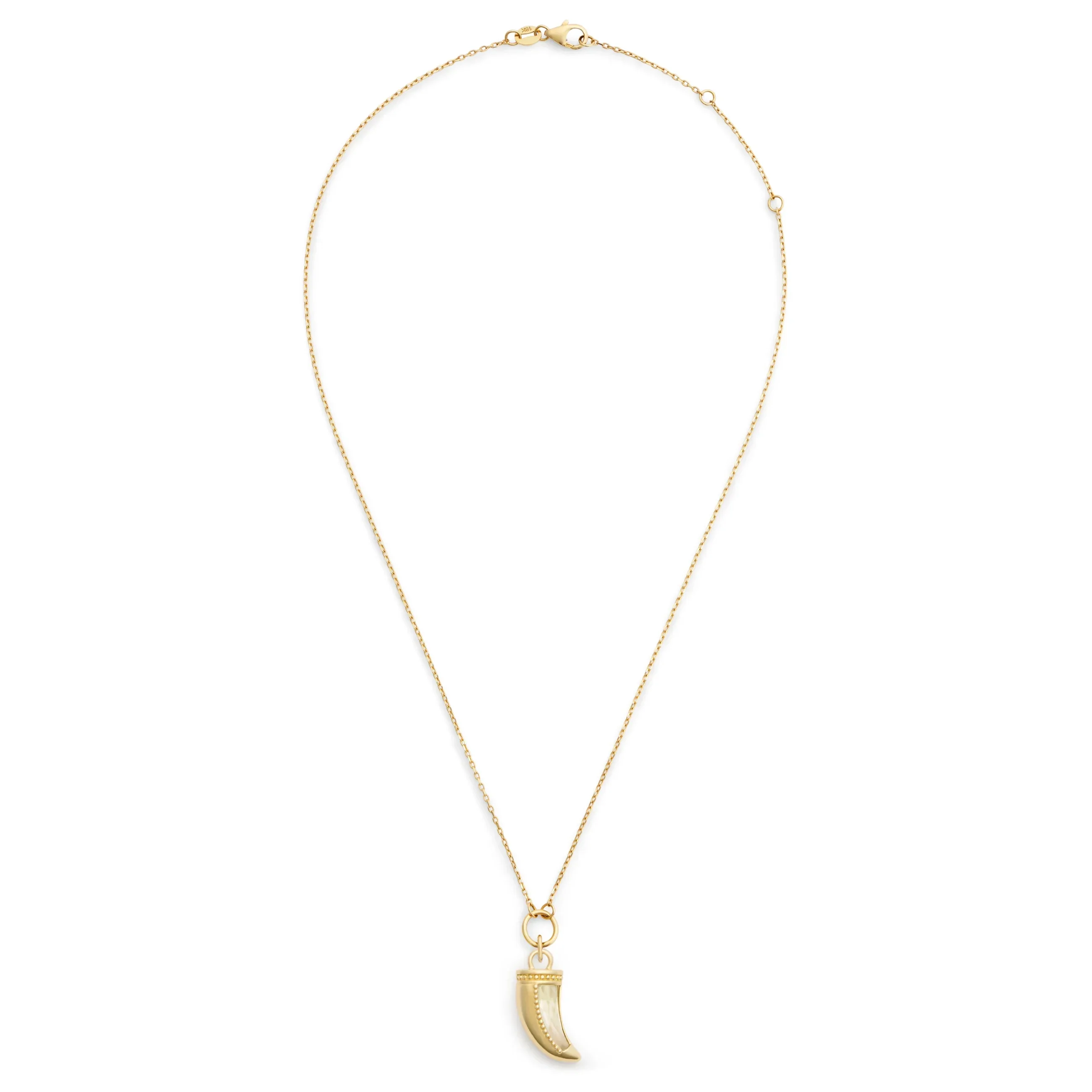 Protection | Gemstone La Loba Claw Thread Necklace | Green Prasiolite, Yellow Gold - Image 3