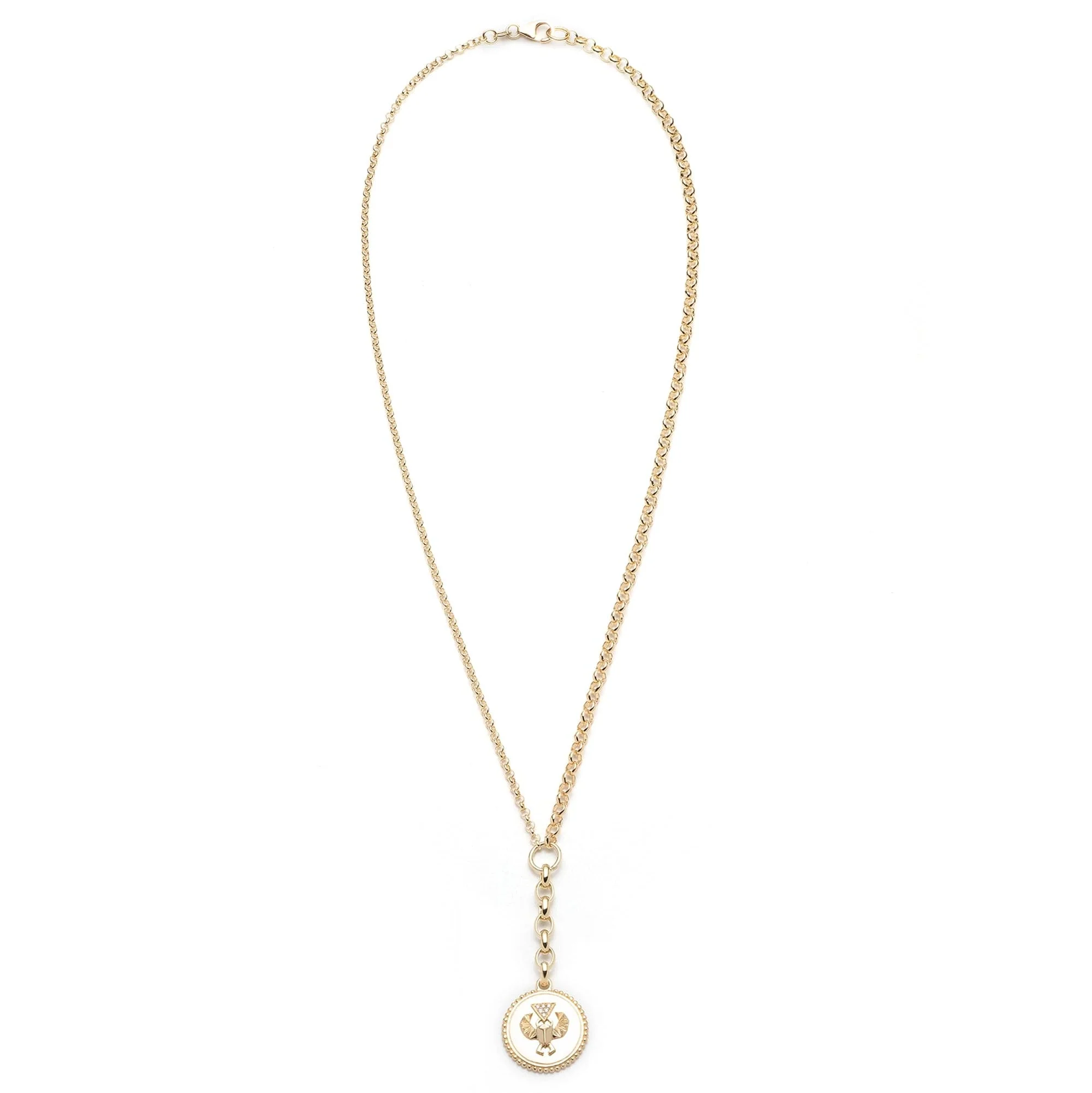 Protection | Medium Mixed Belcher Extension Necklace | Diamonds, Yellow Gold - Image 5