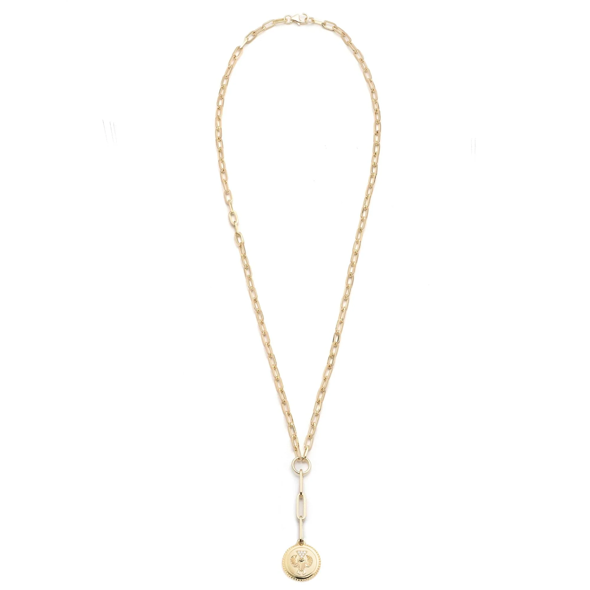 Protection | Small Clip Extension Necklace | Diamonds, Yellow Gold - Image 3