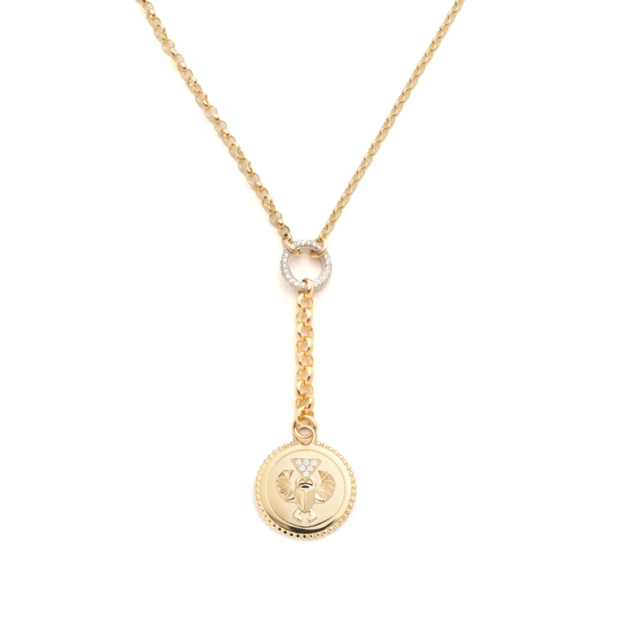 Protection | Small Mixed Belcher Extension Necklace | Diamonds, Yellow Gold - Image 3