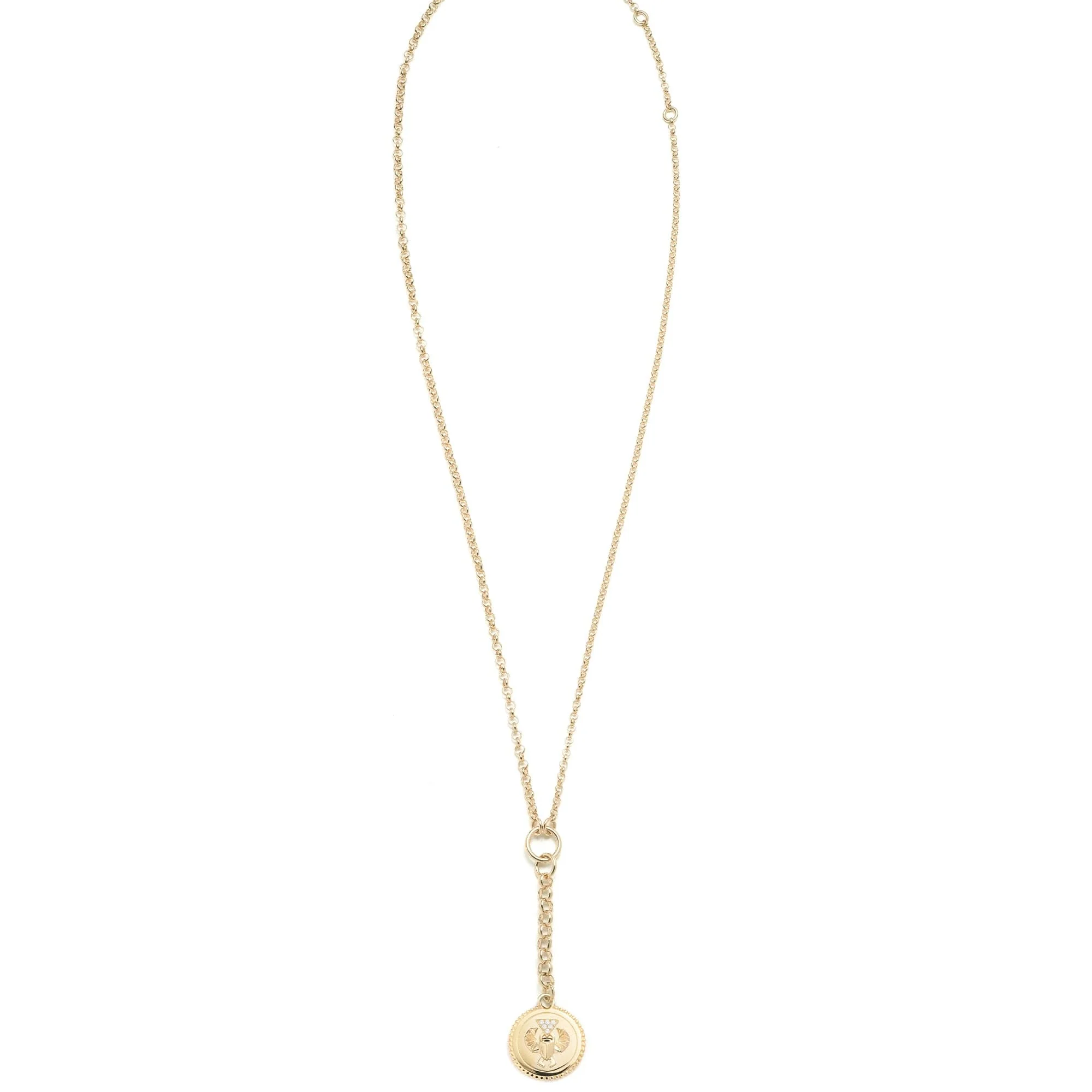 Protection | Small Mixed Belcher Extension Necklace | Diamonds, Yellow Gold - Image 4