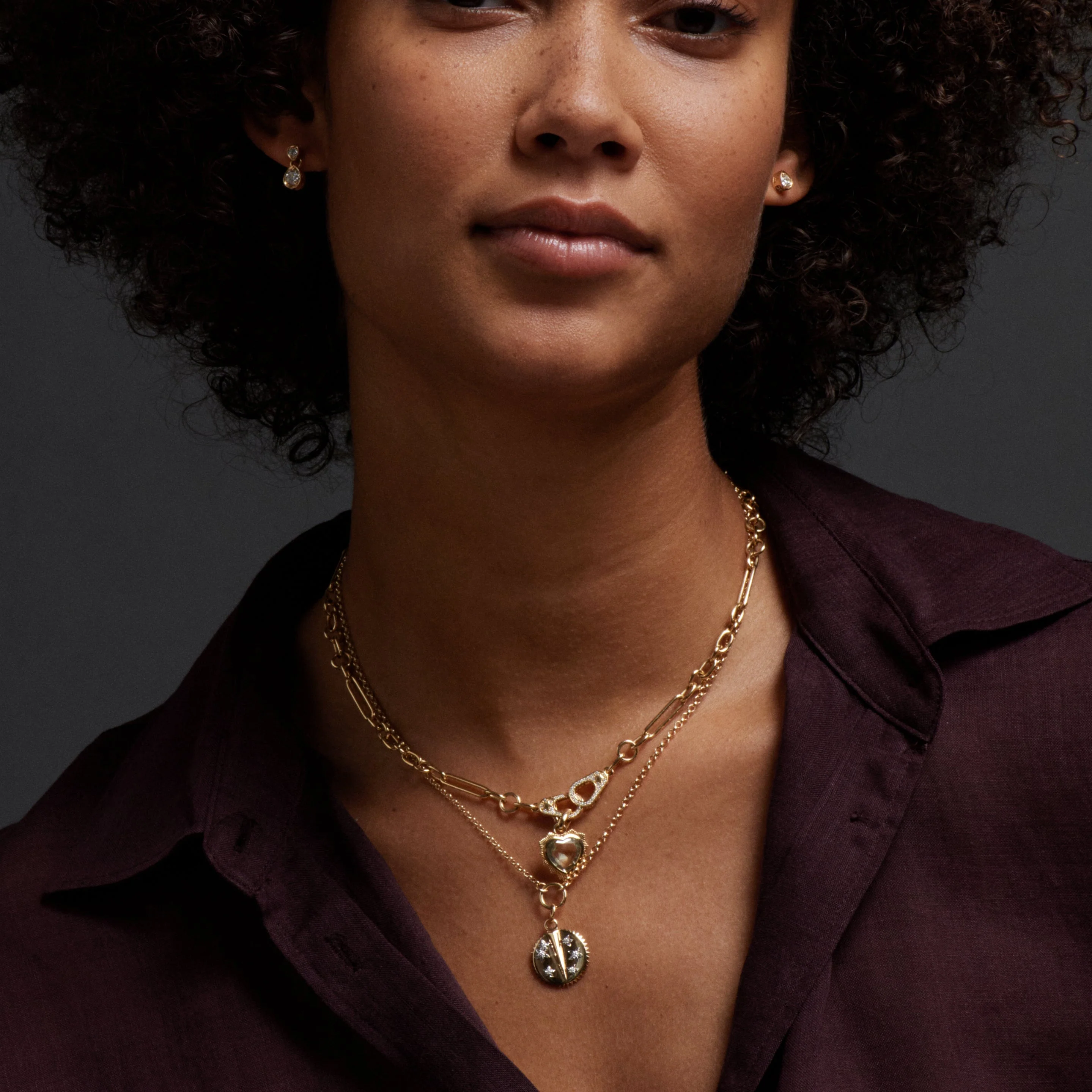 Resilience | Baby Medallion | Diamonds, Yellow Gold, White Gold - Image 2