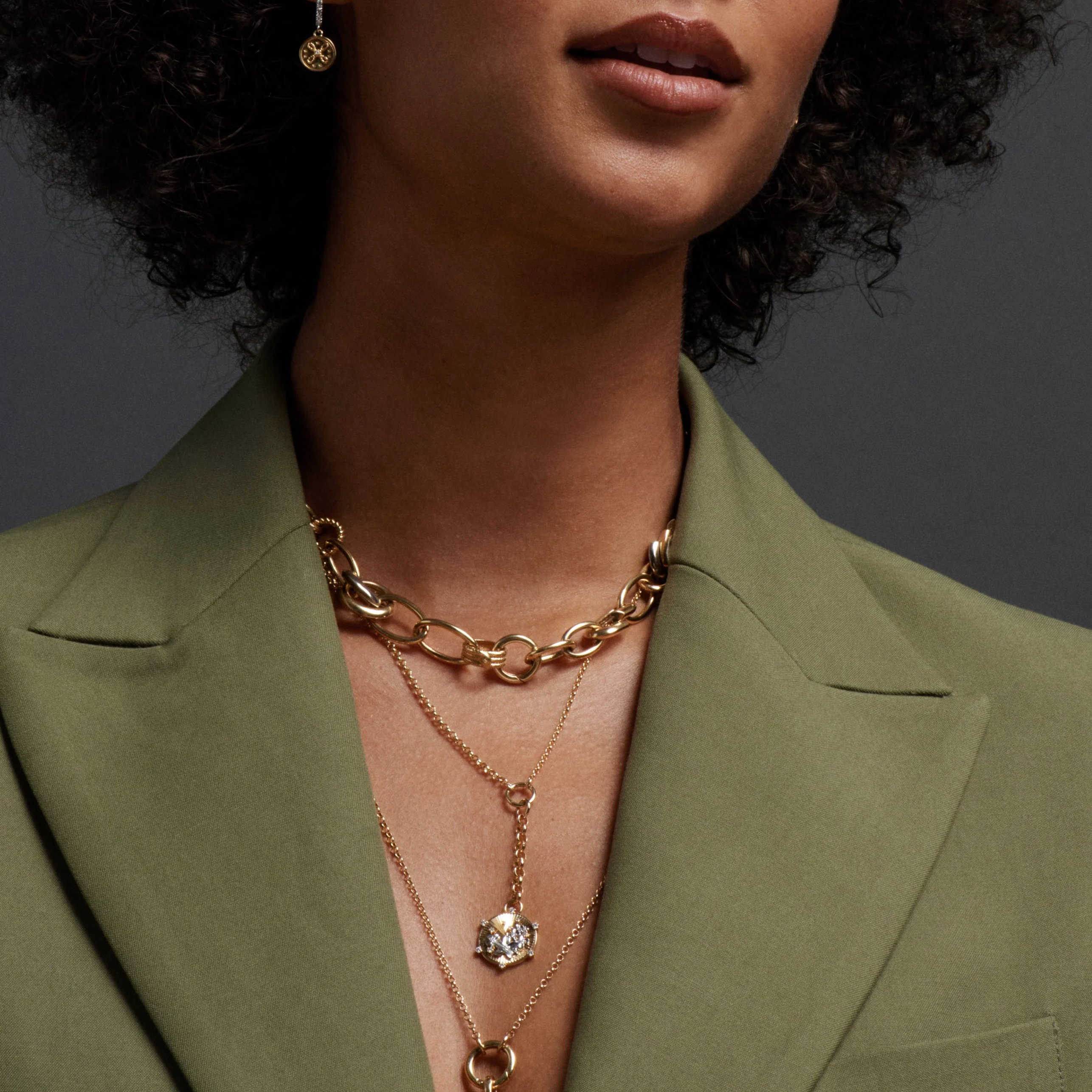 Resilience | Blossoms Small Mixed Belcher Extension Necklace | Diamonds, Mixed Gold - Image 2