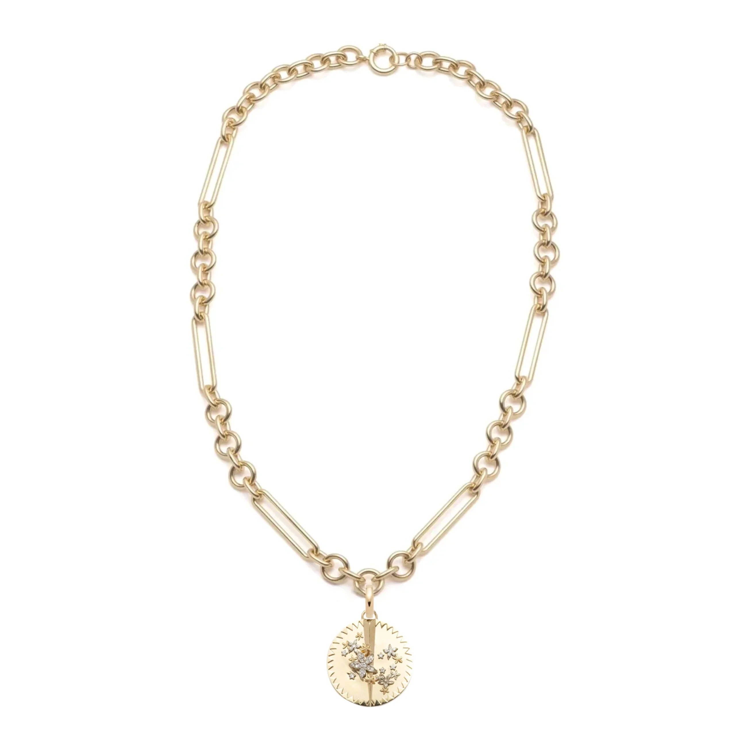 Resilience | Blossoms Midsize Mixed Clip Necklace | Diamonds, Mixed Gold - Image 2