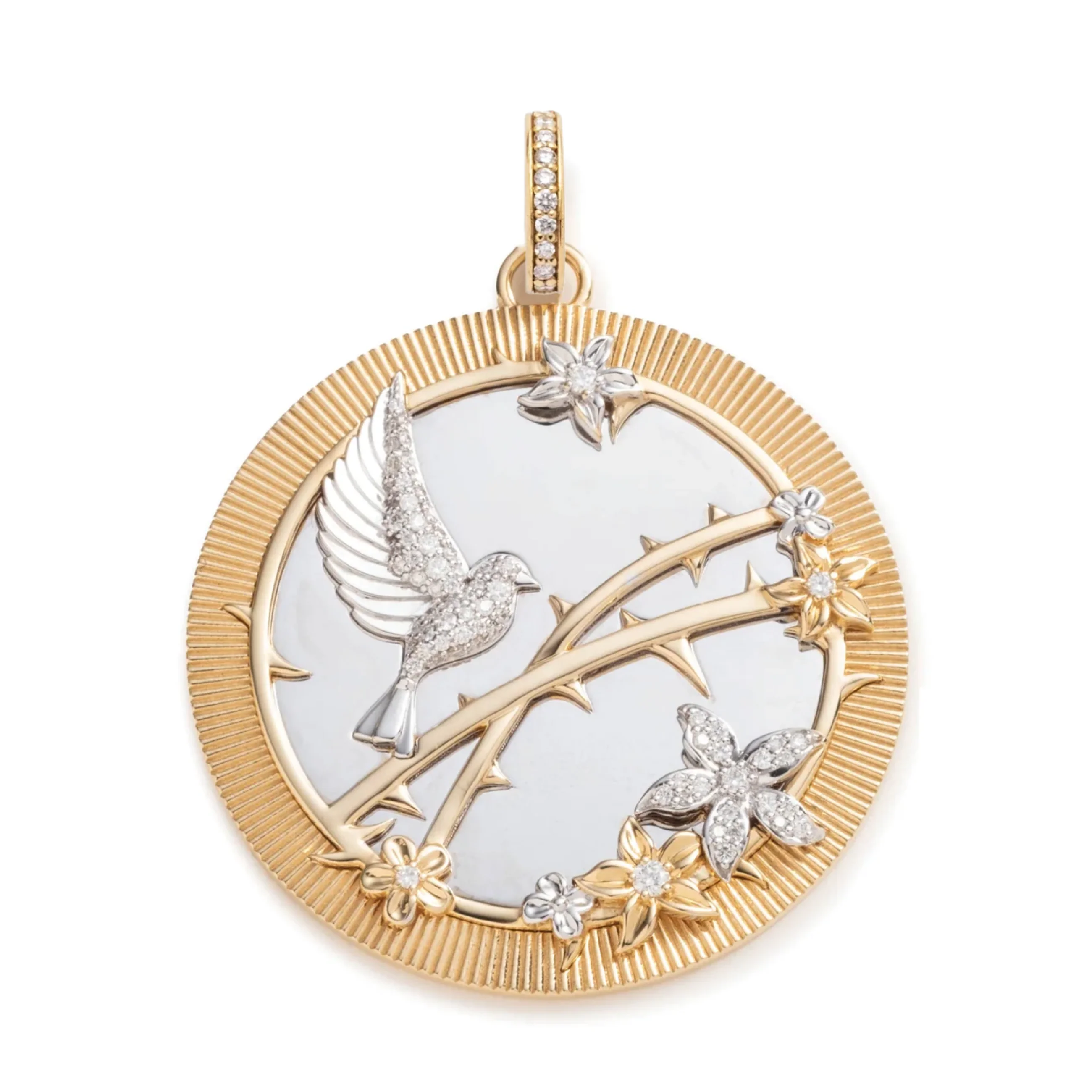 Resilience | Sparrow Exuberant Medallion | Diamonds, Mixed Gold - Image 3