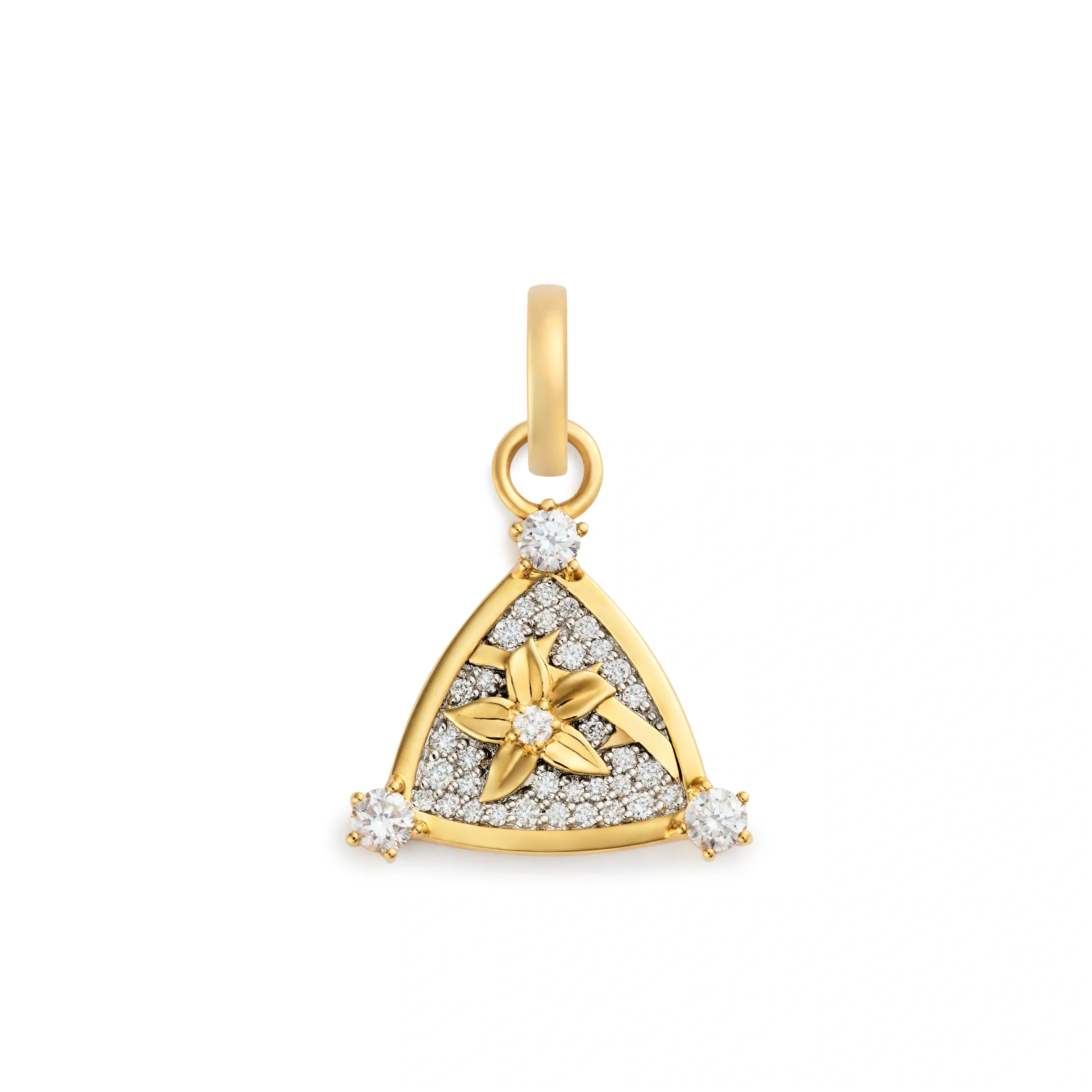 Resilience | Blossoms Pavé Miniature Pendant | Diamonds, Yellow Gold