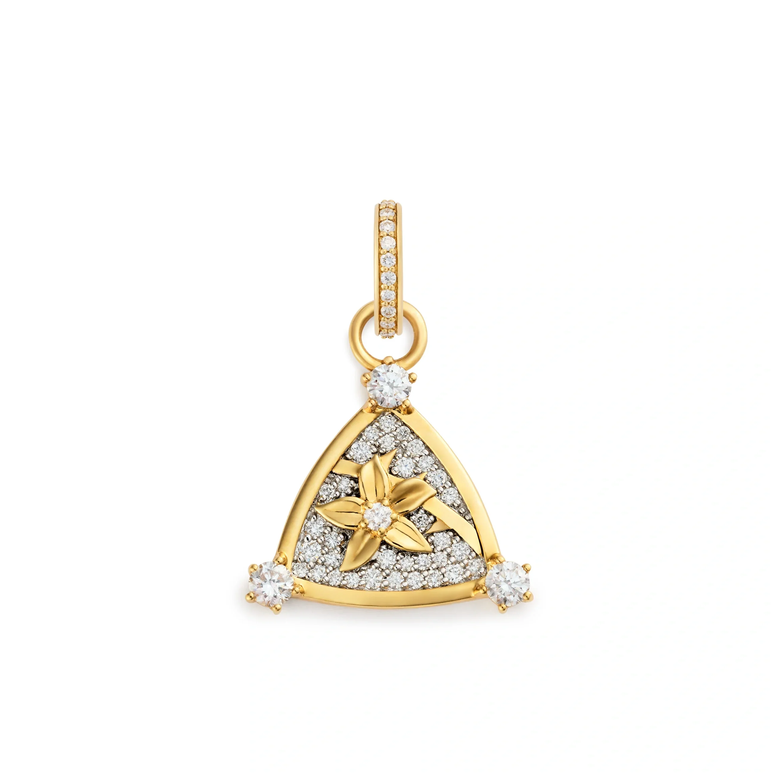 Resilience | Blossoms Pavé Miniature Pendant | Diamonds, Yellow Gold - Image 3