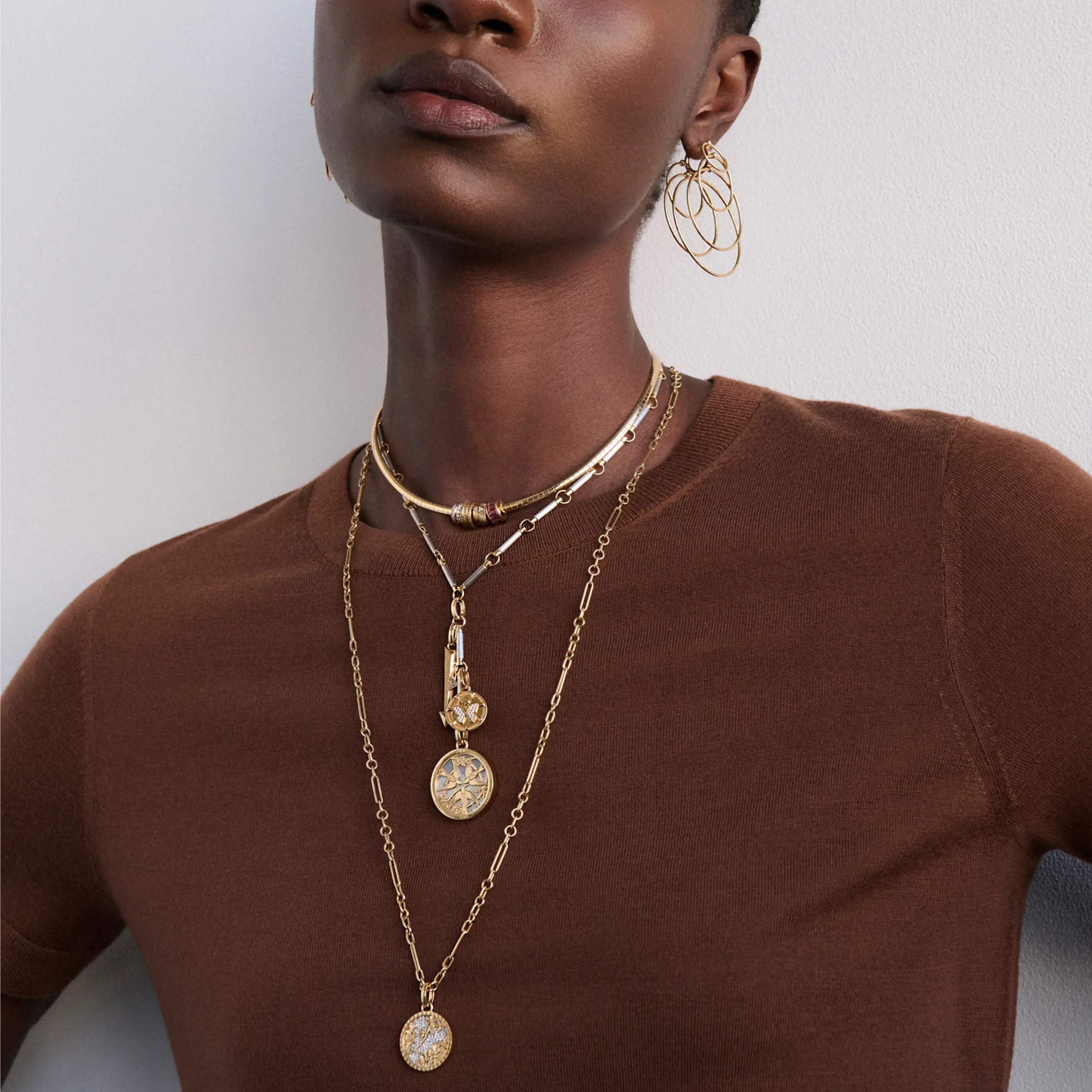 Resilience - Reverie | Sparrow and Butterfly Element Extension Necklace | Diamonds, Mother of Pearl, Mixed Gold - Image 2