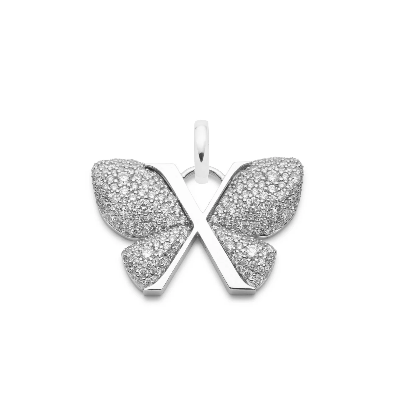 Reverie | Snow Pavé Butterfly Pendant | Diamonds, White Gold