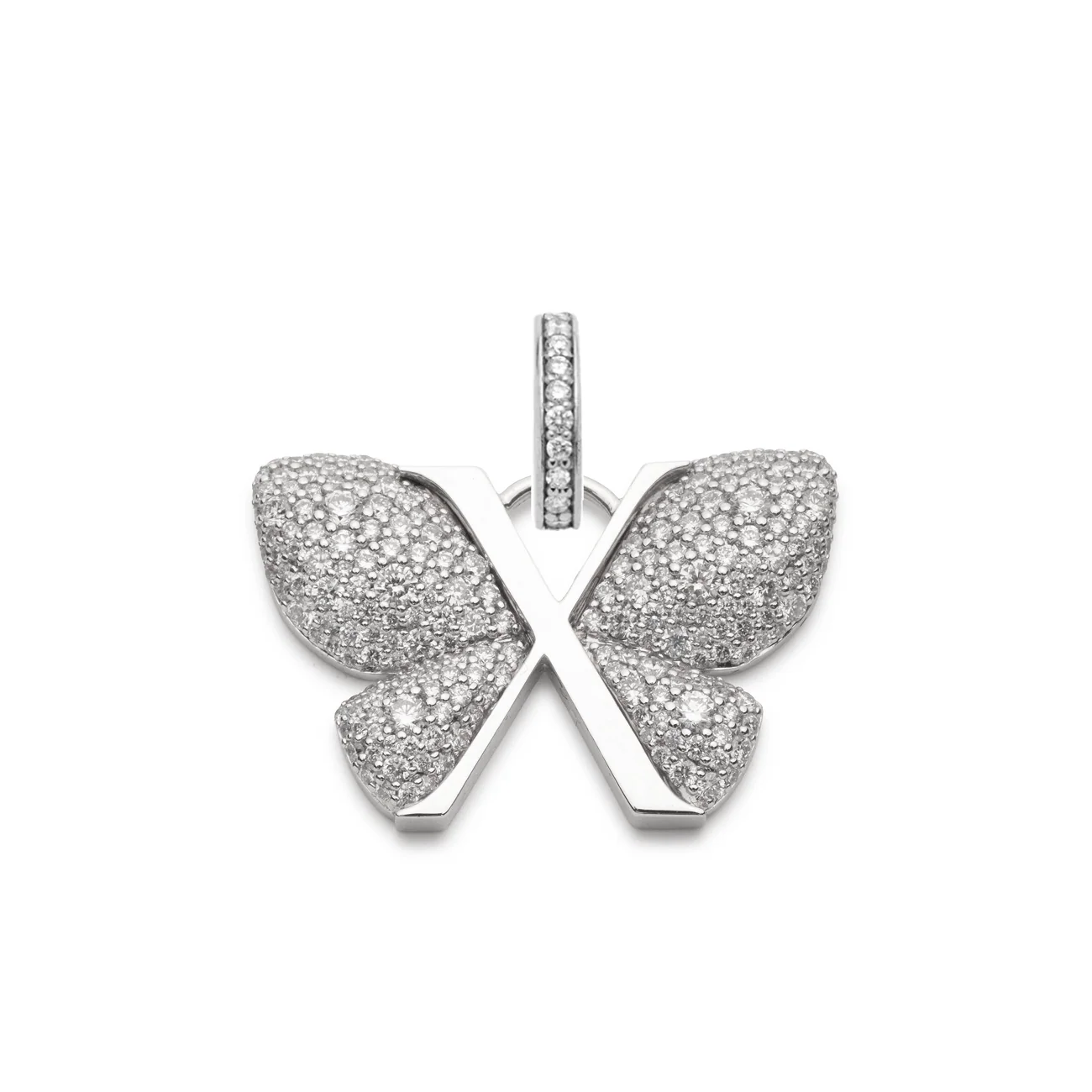 Reverie | Snow Pavé Butterfly Pendant | Diamonds, White Gold - Image 3