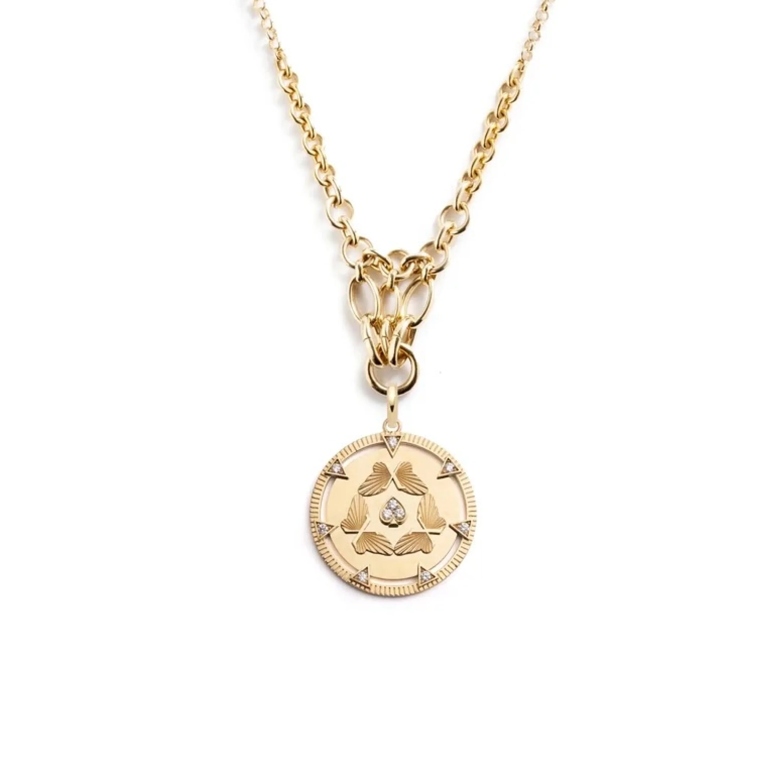 Reverie | Butterfly Triskele Lattice Necklace | Diamonds, Yellow Gold