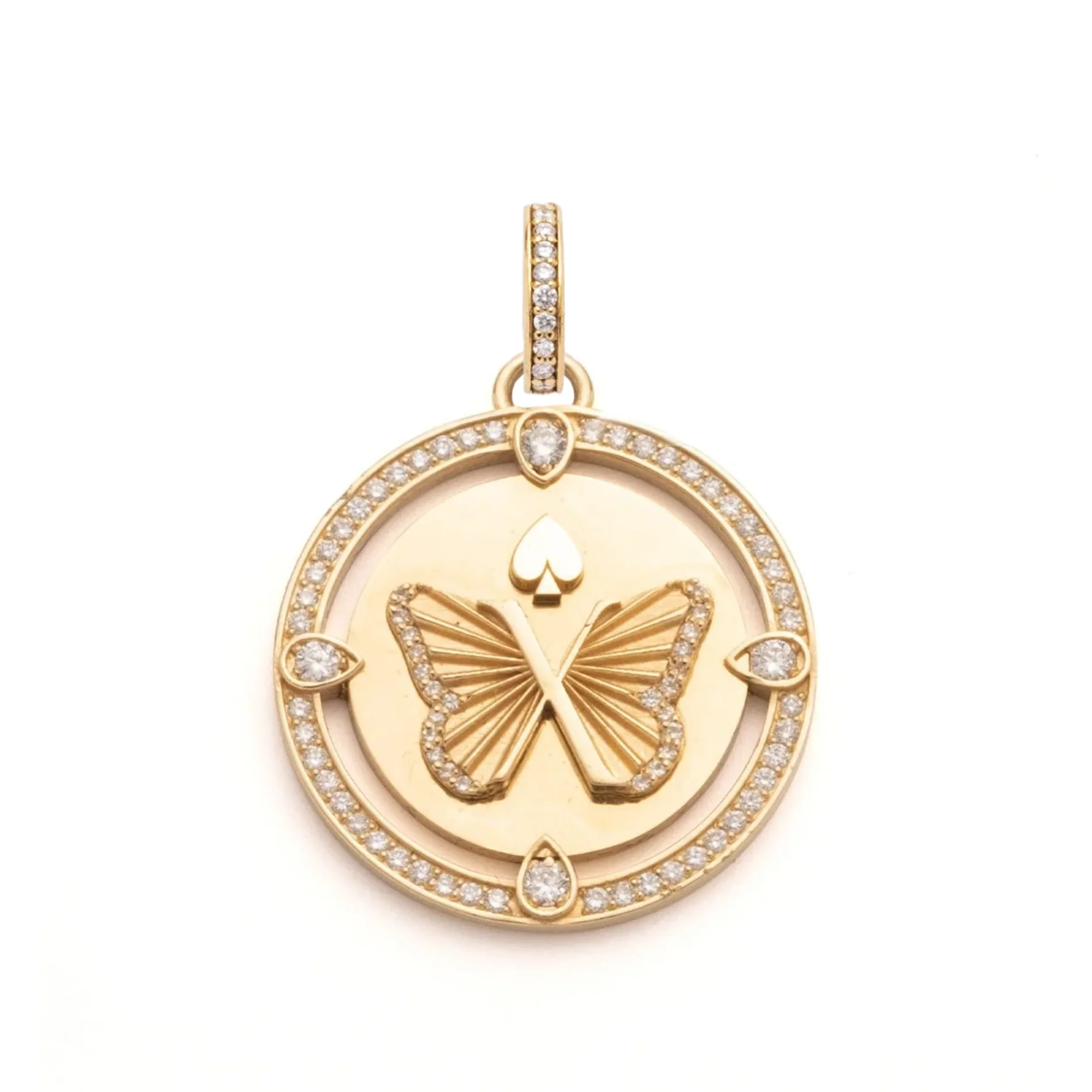 Reverie | Butterfly Large Specialty Medallion | Diamonds, Yellow Gold