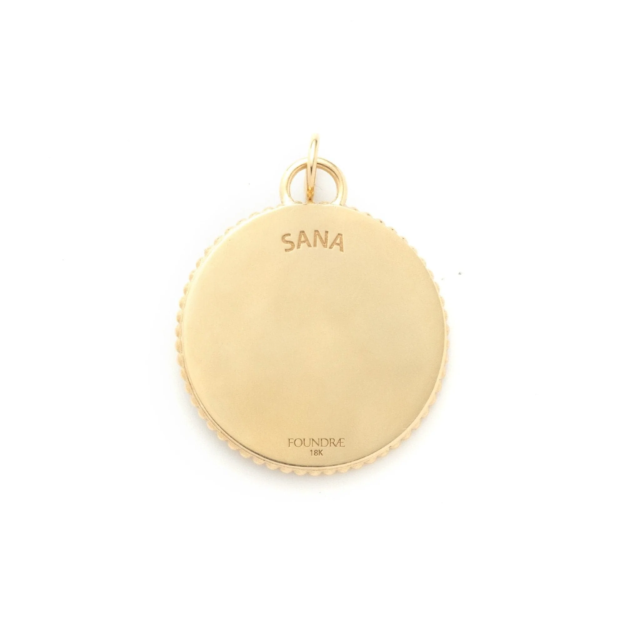 Wholeness | Sana Large Specialty Medallion | Black Tahitian Pearl, Diamonds, Yellow Gold - Image 3
