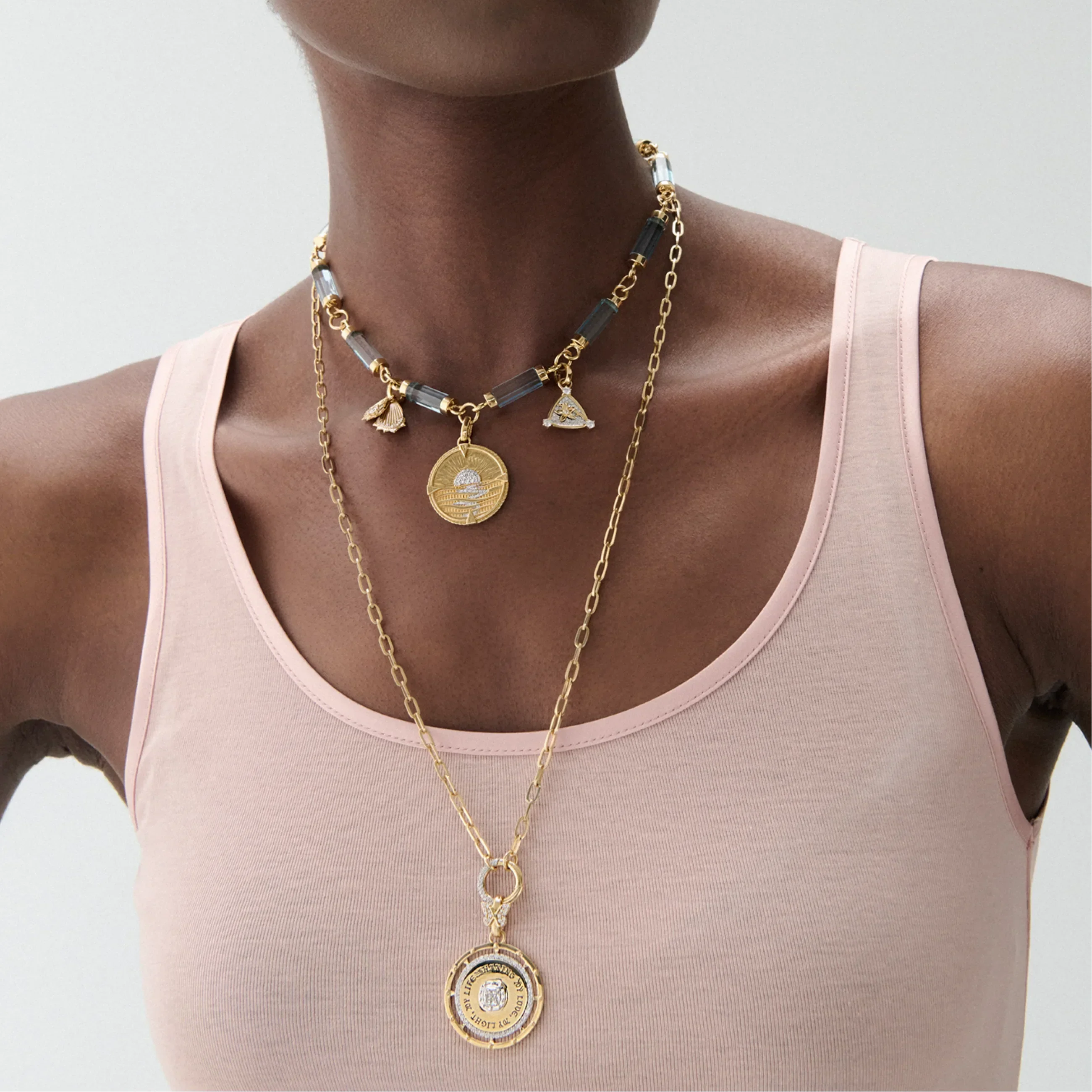 Element | Oversized Element Chain | Sky Blue Topaz, Yellow Gold - Image 4