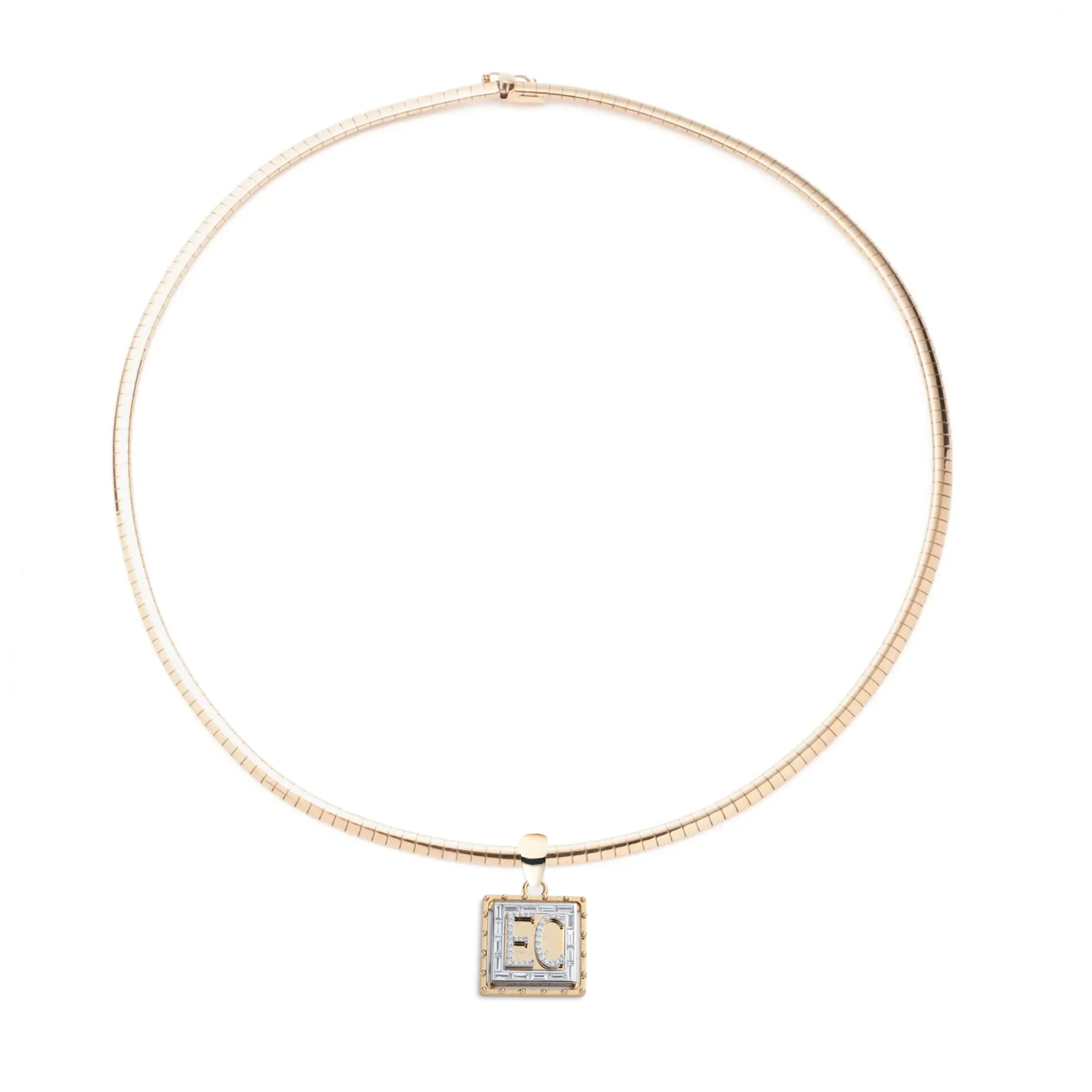 Personalized - True Love | Custom Lovestruck Pierced Small Sleek Collar Necklace | Diamonds, Yellow Gold - Image 3