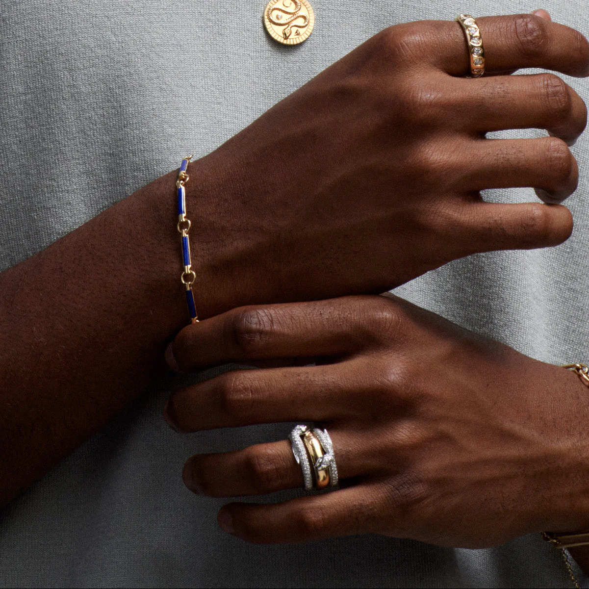 Wholeness | Pavé Snake Bookend Band | Diamonds, White Gold - Image 3