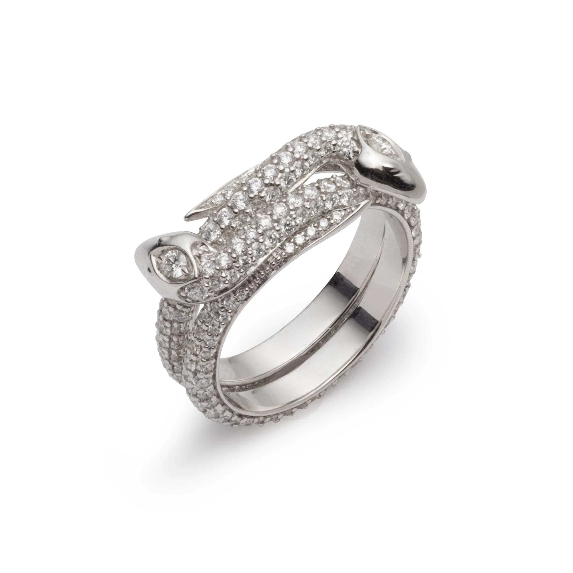 Wholeness | Pavé Snake Bookend Band | Diamonds, White Gold - Image 4