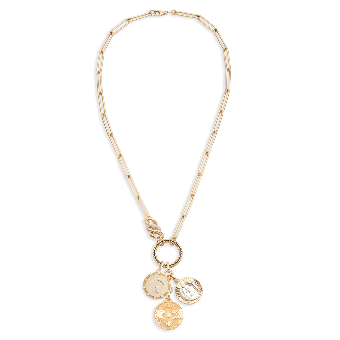 Strength - Vivacity | Solar & Lunar and Pause Medium Clip Open Chain | Diamonds, Mixed Gold - Image 3