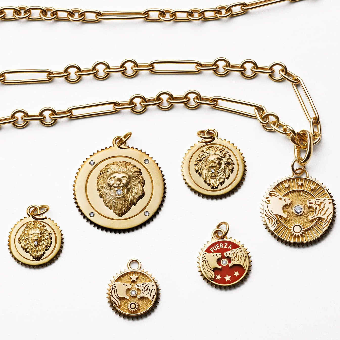 Strength | Solar & Lunar Baby Medallion | Diamond, Yellow Gold - Image 5