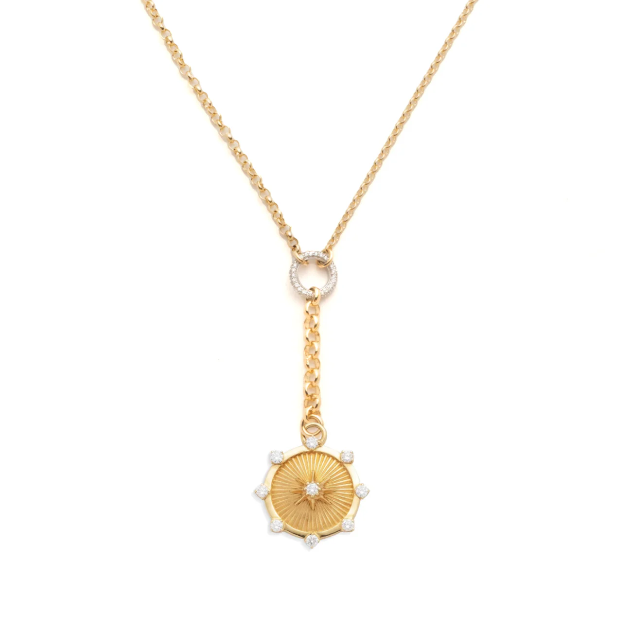 Foundation | Spark Small Mixed Belcher Extension Necklace | Diamonds, Yellow Gold - Image 4