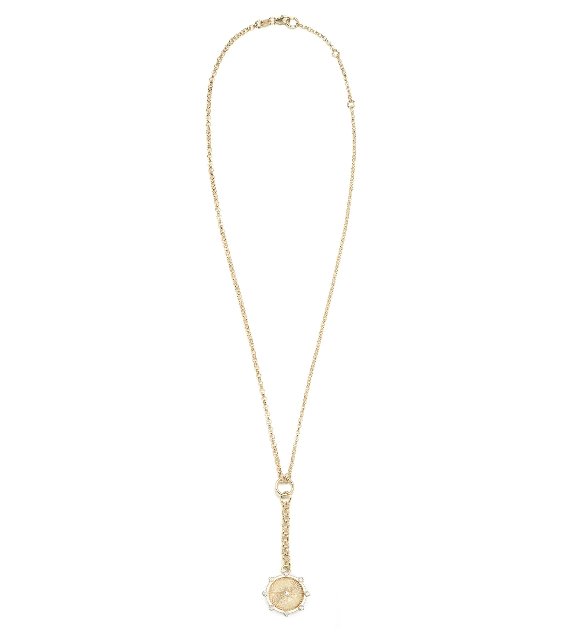 Foundation | Spark Small Mixed Belcher Extension Necklace | Diamonds, Yellow Gold - Image 5