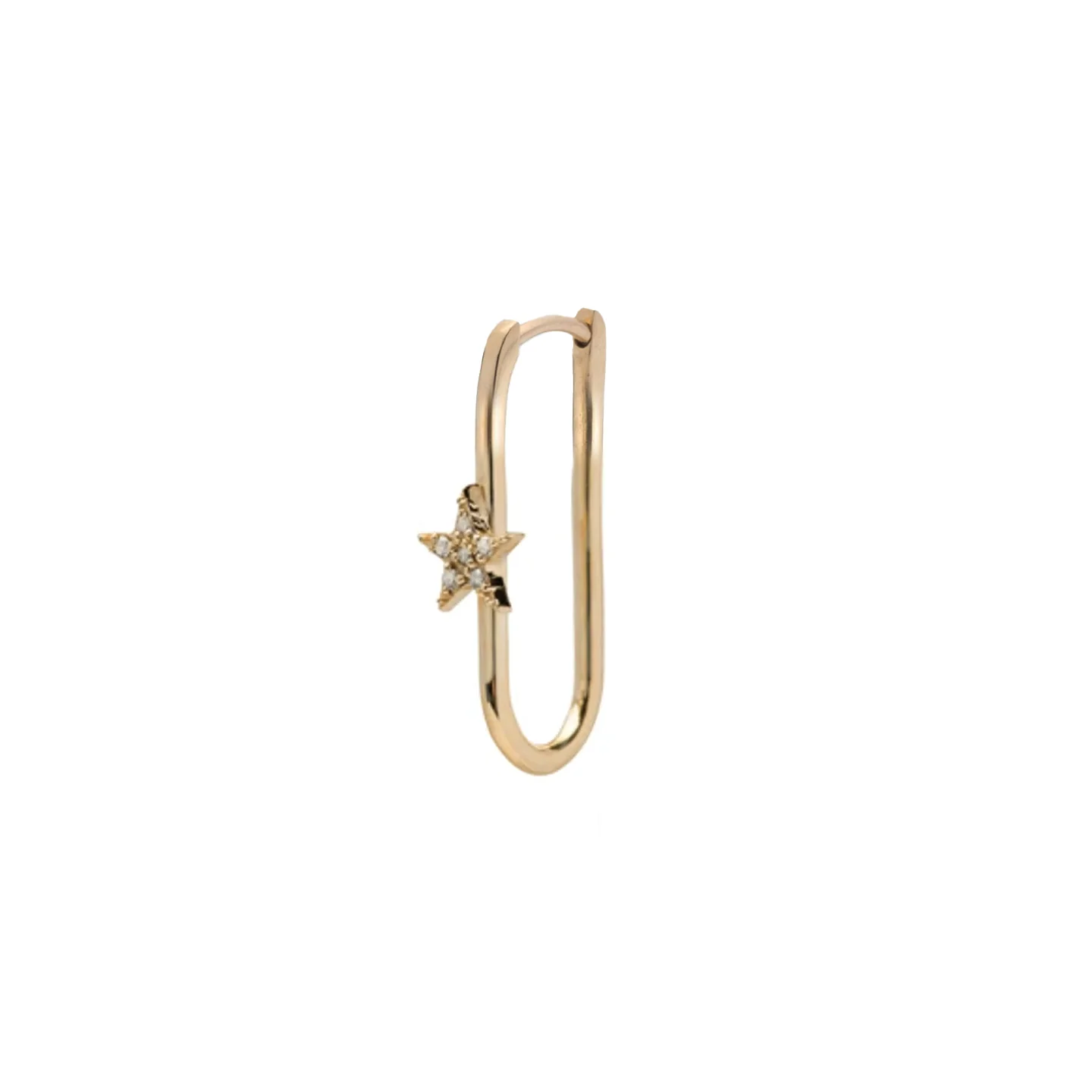 True Love | Pavé Star Fob Earring | Diamonds, Yellow Gold
