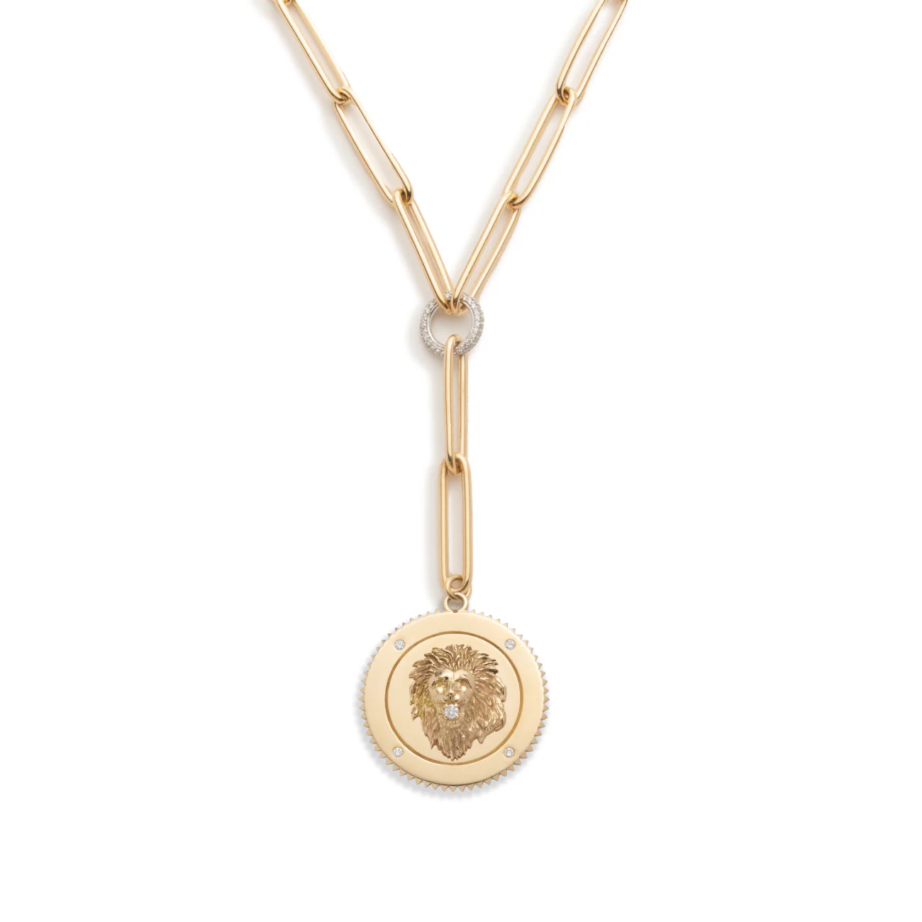 Strength | Large Clip Extension Necklace | Diamonds, Yellow Gold - Image 4