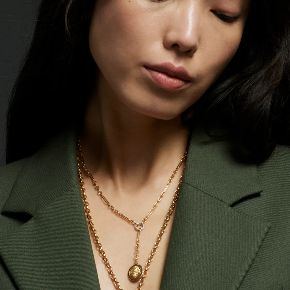 Strength | Fine Mixed Clip Extension Necklace | Diamond, Yellow Gold - Image 4