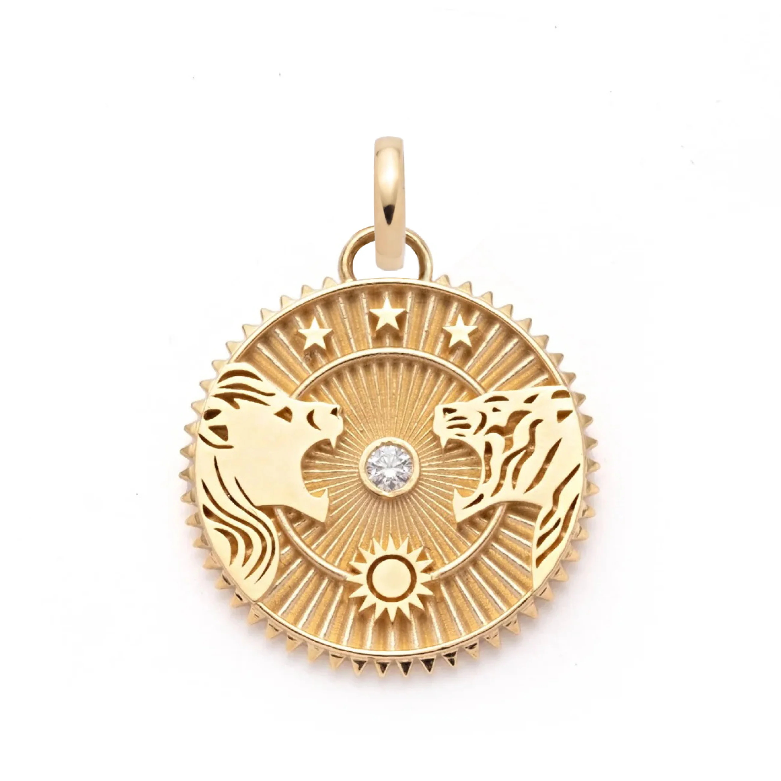 Strength | Solar & Lunar Large Specialty Medallion | Diamond, Yellow Gold