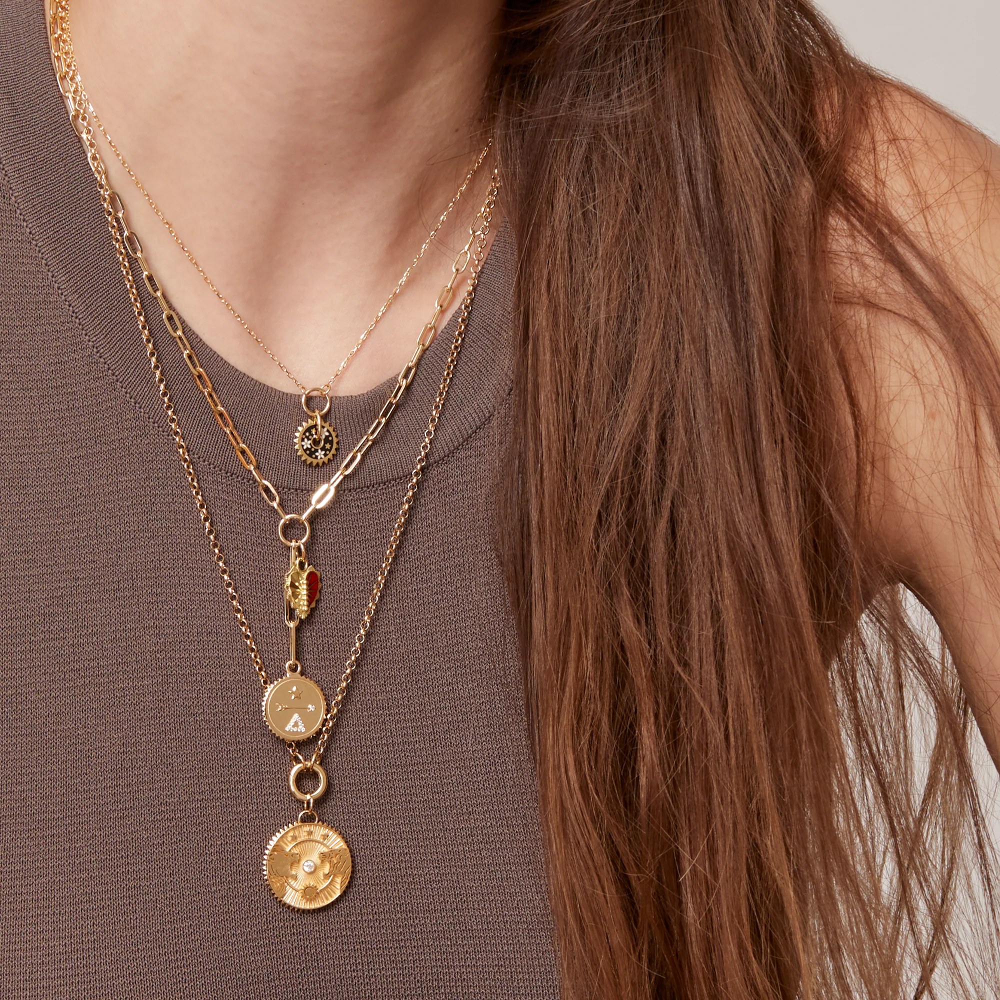 Strength | Solar & Lunar Large Specialty Medallion | Diamond, Yellow Gold - Image 2