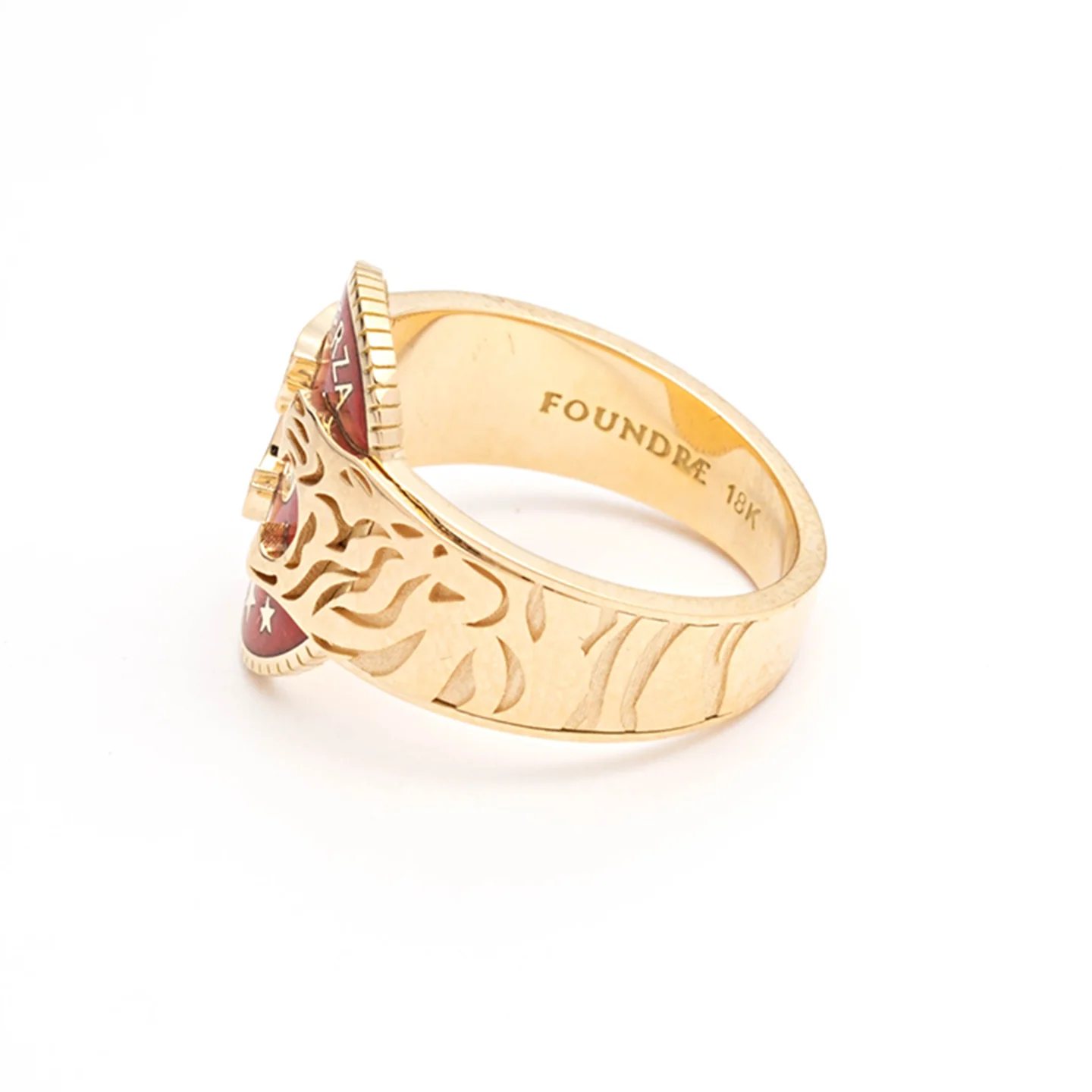 Strength | Cigar Band | Red Ceramic, Diamond, Yellow Gold - Image 4