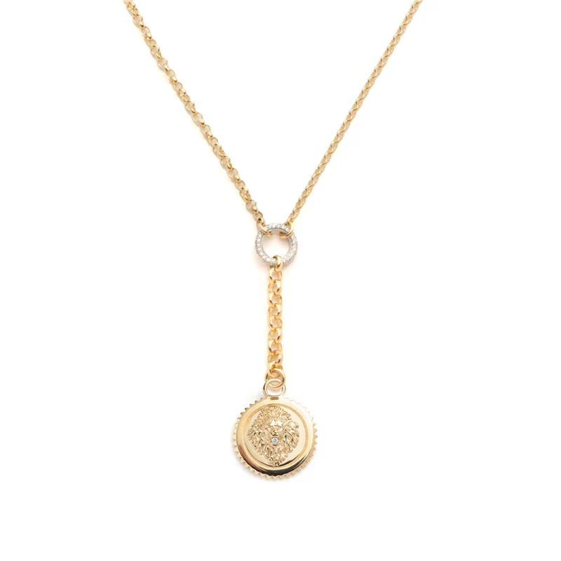 Strength | Small Mixed Belcher Extension Necklace | Diamond, Yellow Gold - Image 3