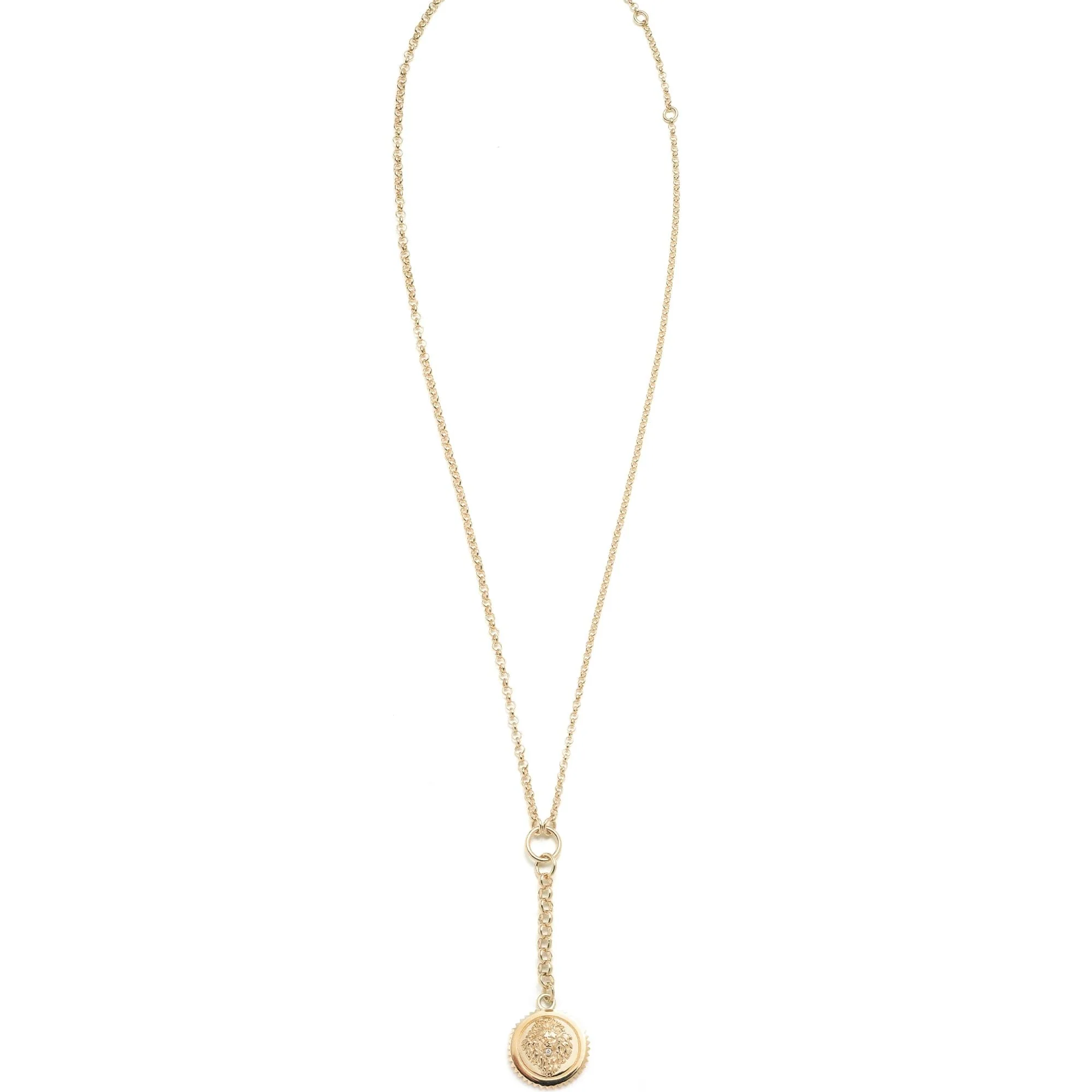 Strength | Small Mixed Belcher Extension Necklace | Diamond, Yellow Gold - Image 4