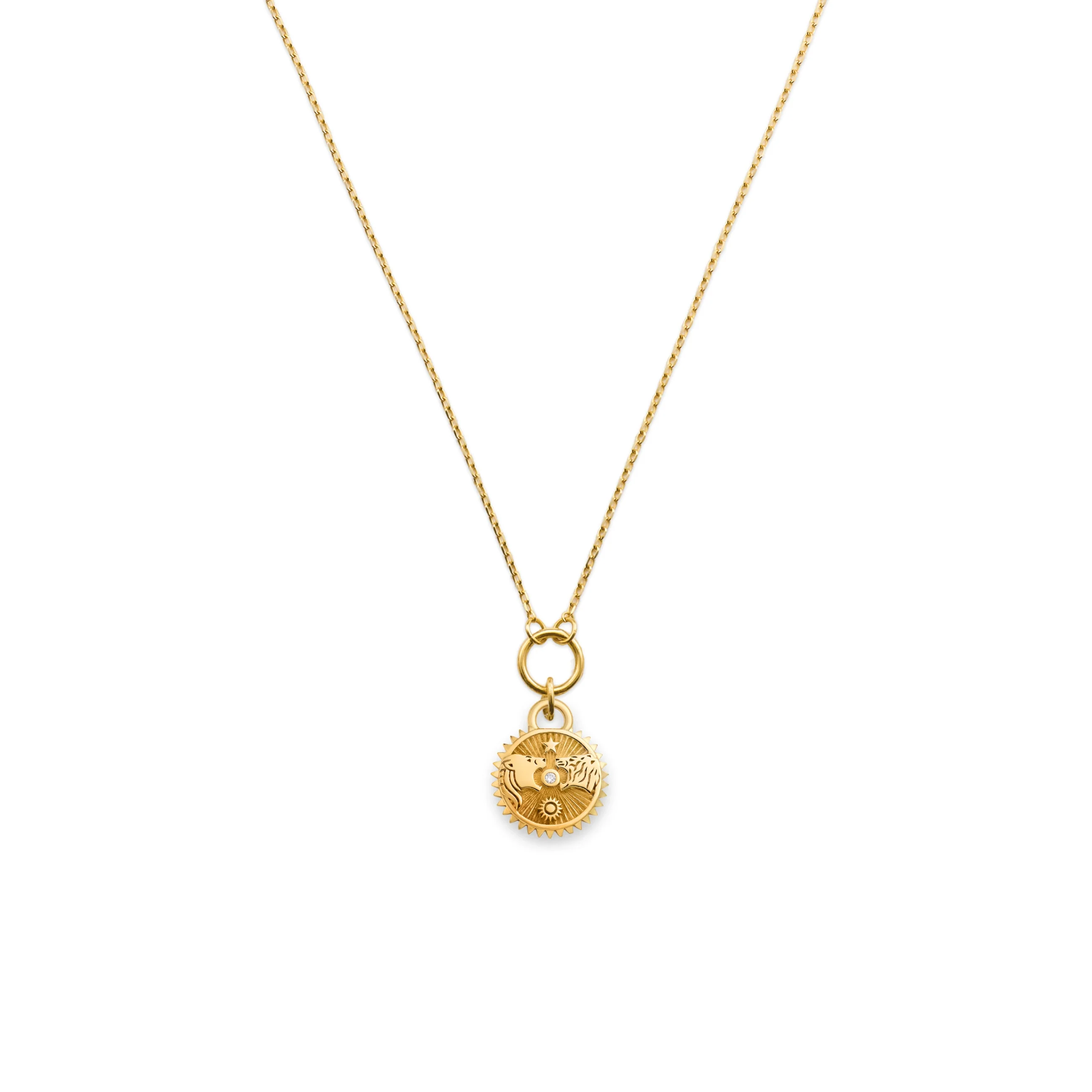 Strength | Solar & Lunar Thread Necklace | Diamond, Yellow Gold